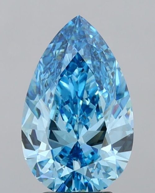 Pear 3.77ct Fancy Vivid Blue VS2