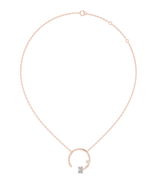 Modern Open Circle Diamond Pendant Design