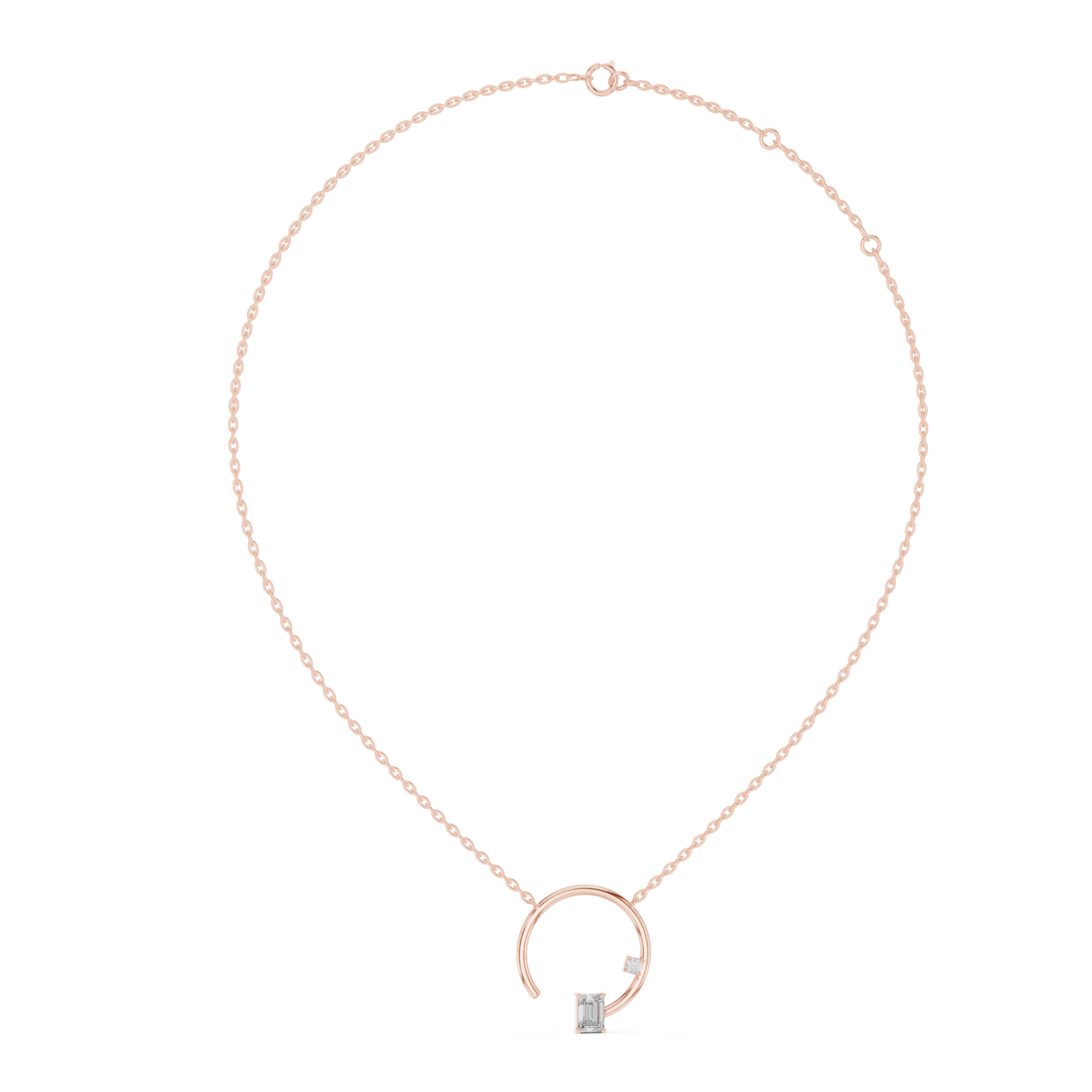 Modern Open Circle Diamond Pendant Design