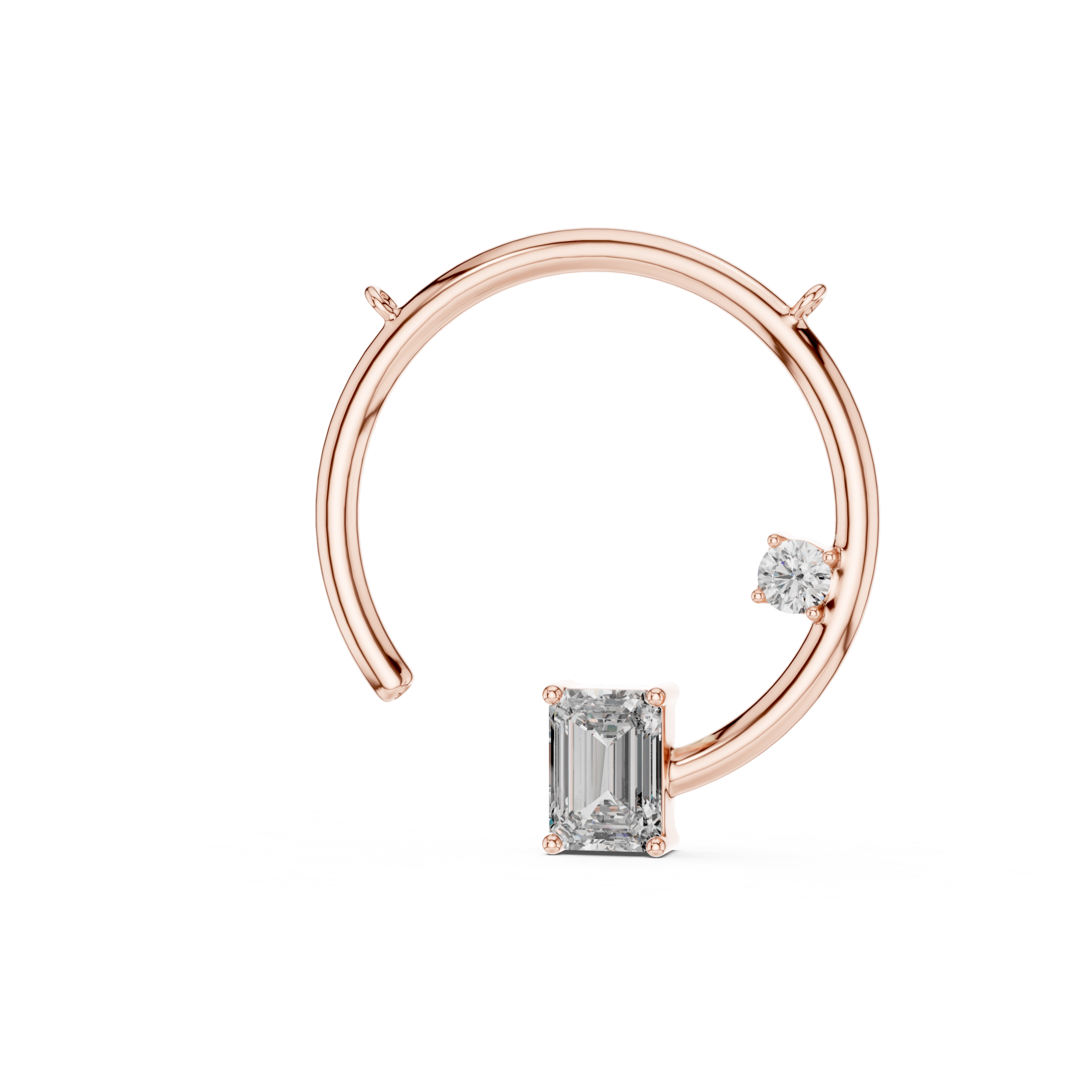 Modern Open Circle Diamond Pendant Design - Image 2
