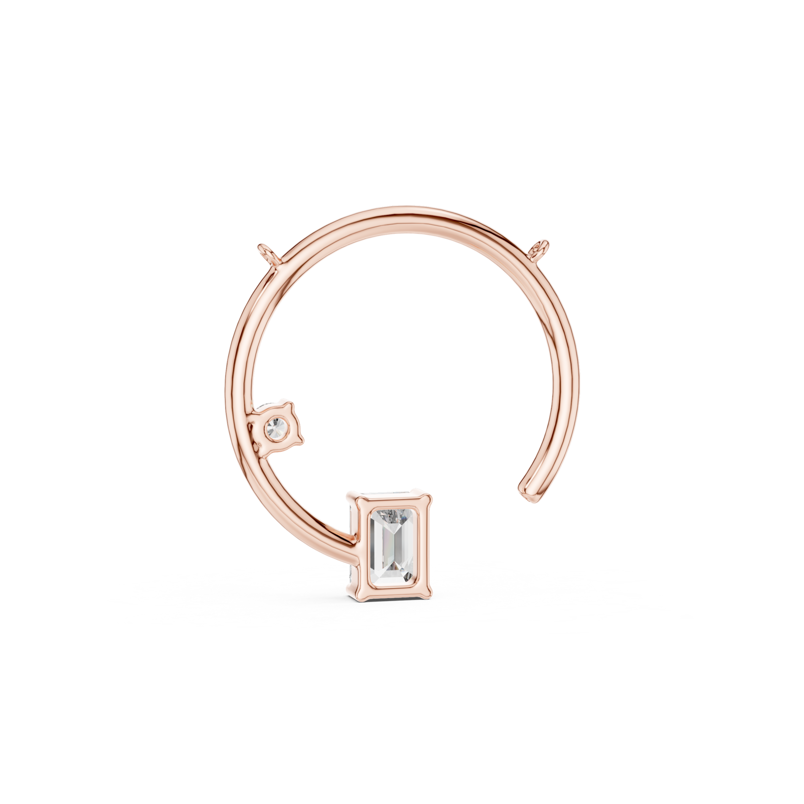 Modern Open Circle Diamond Pendant Design - Image 4