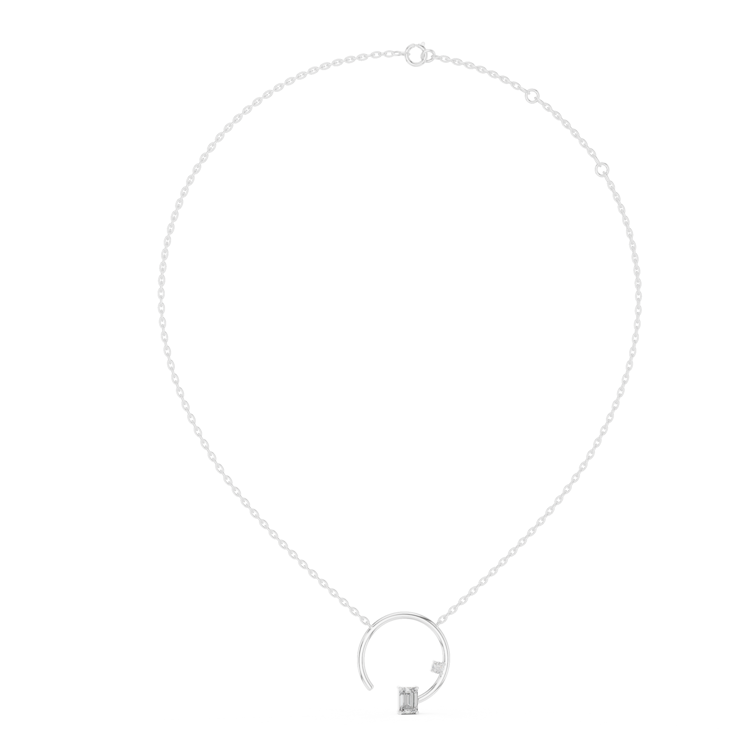 Modern Open Circle Diamond Pendant Design - Image 5