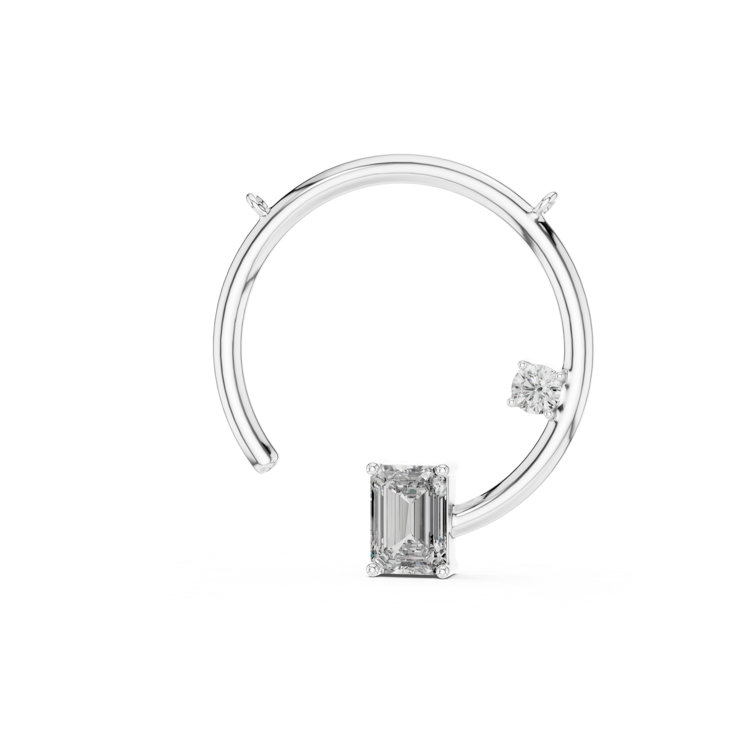 Modern Open Circle Diamond Pendant Design - Image 6
