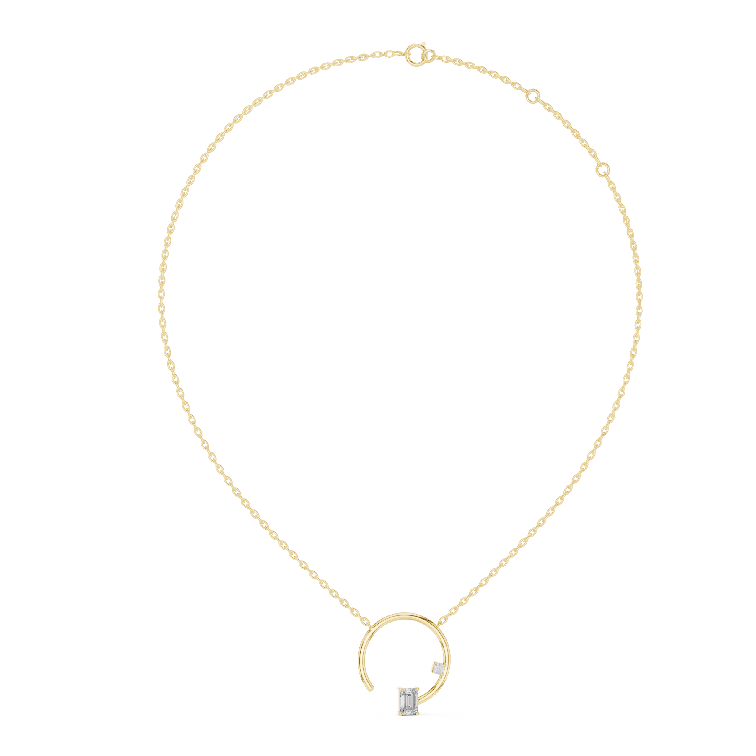Modern Open Circle Diamond Pendant Design - Image 9