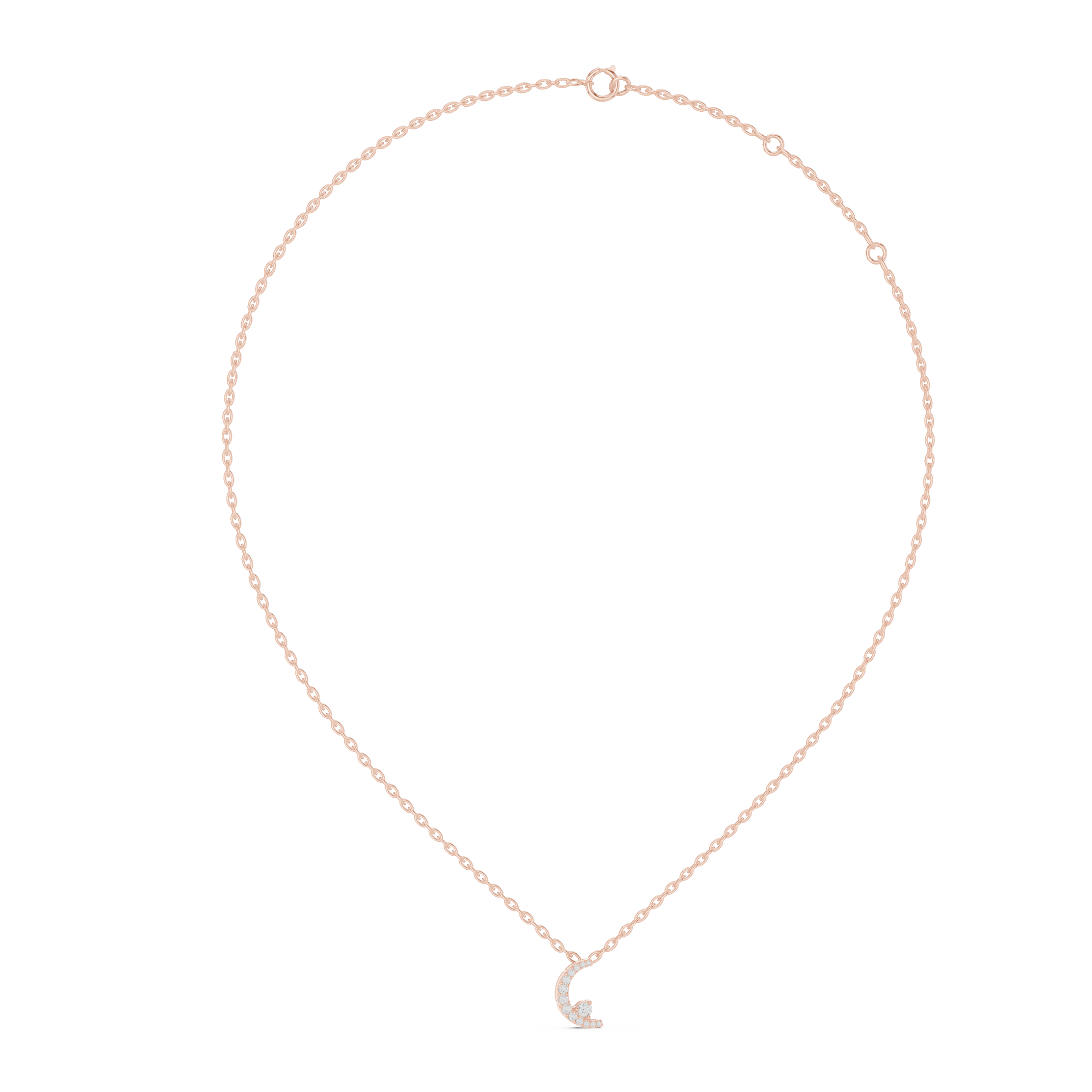 Luna Glow Diamond Crescent Pendant