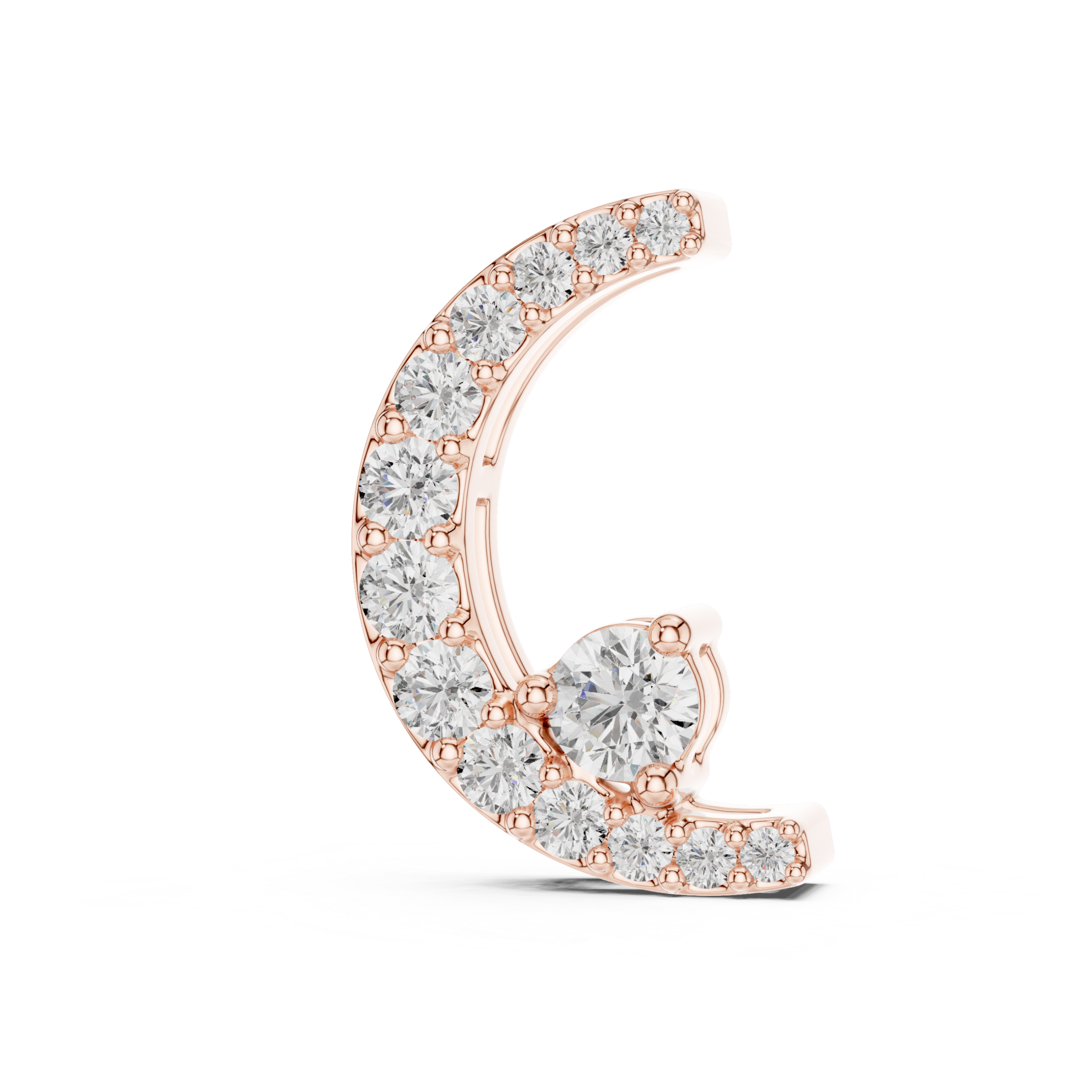 Luna Glow Diamond Crescent Pendant - Image 2