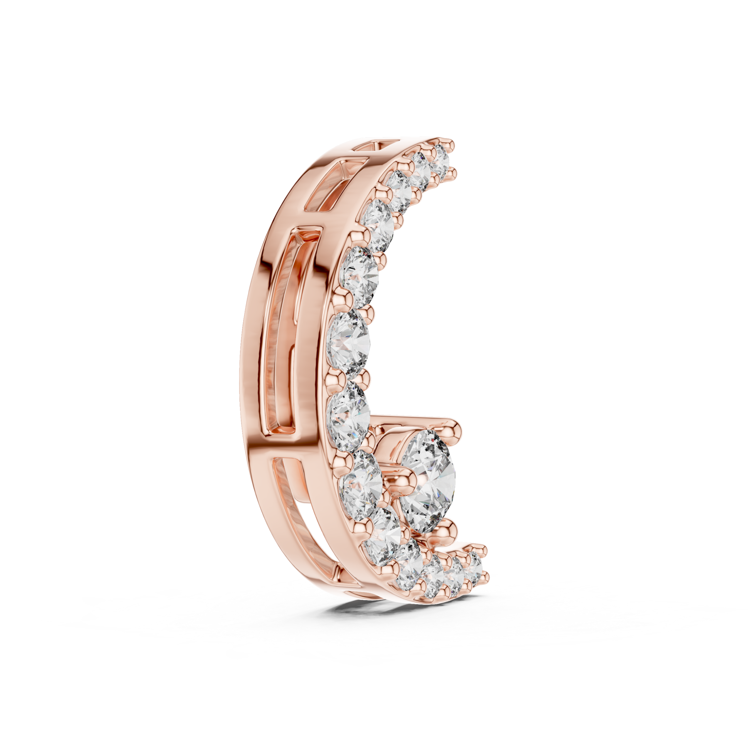 Luna Glow Diamond Crescent Pendant - Image 3