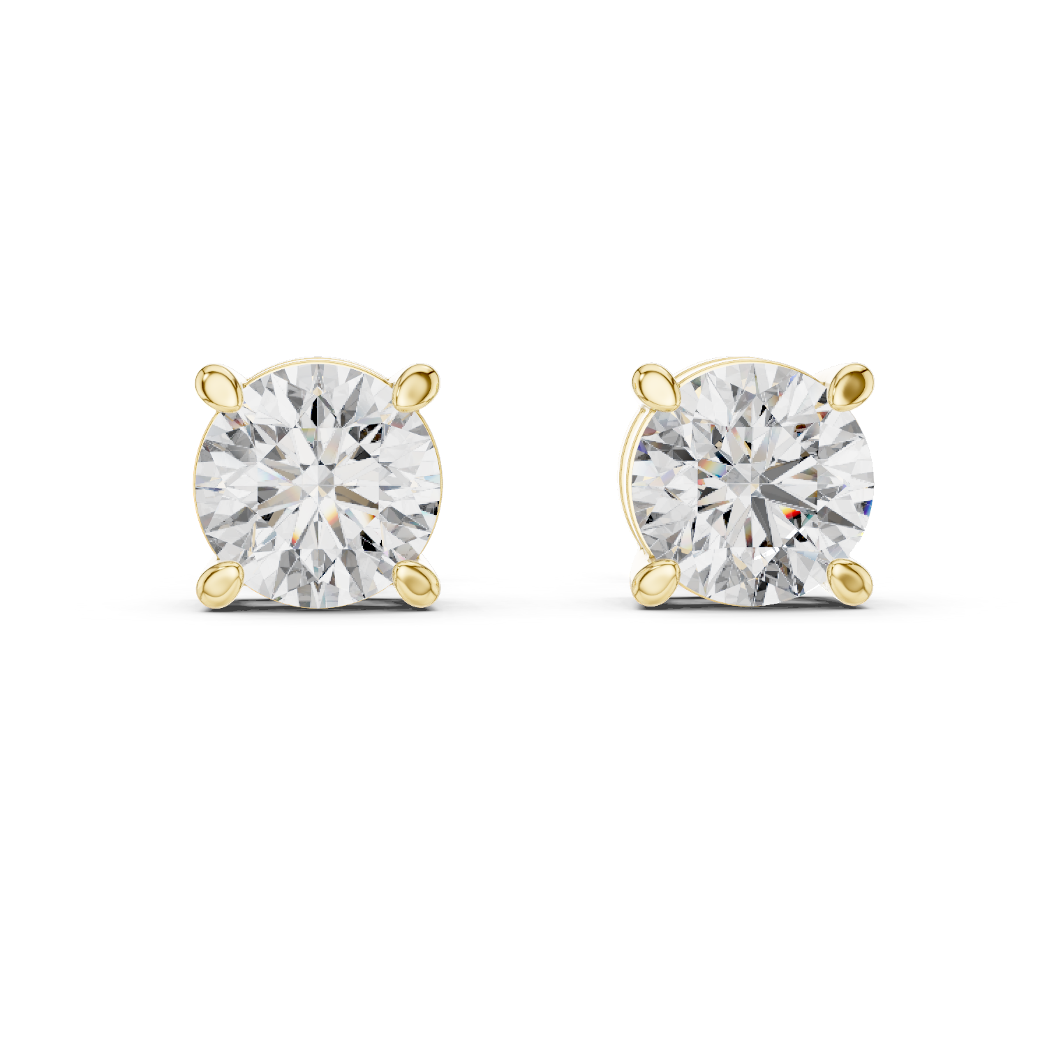 Classic Solitaire Diamond Stud Earrings Design