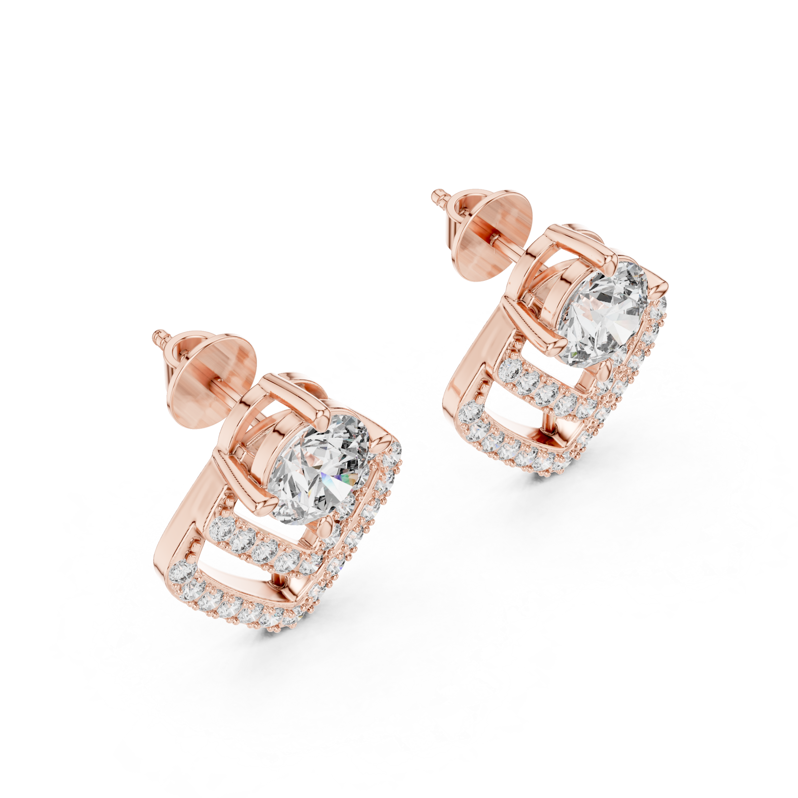 Radiant Chevron Stud Earrings Design - Image 2
