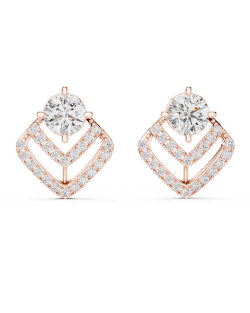 Radiant Chevron Stud Earrings Design