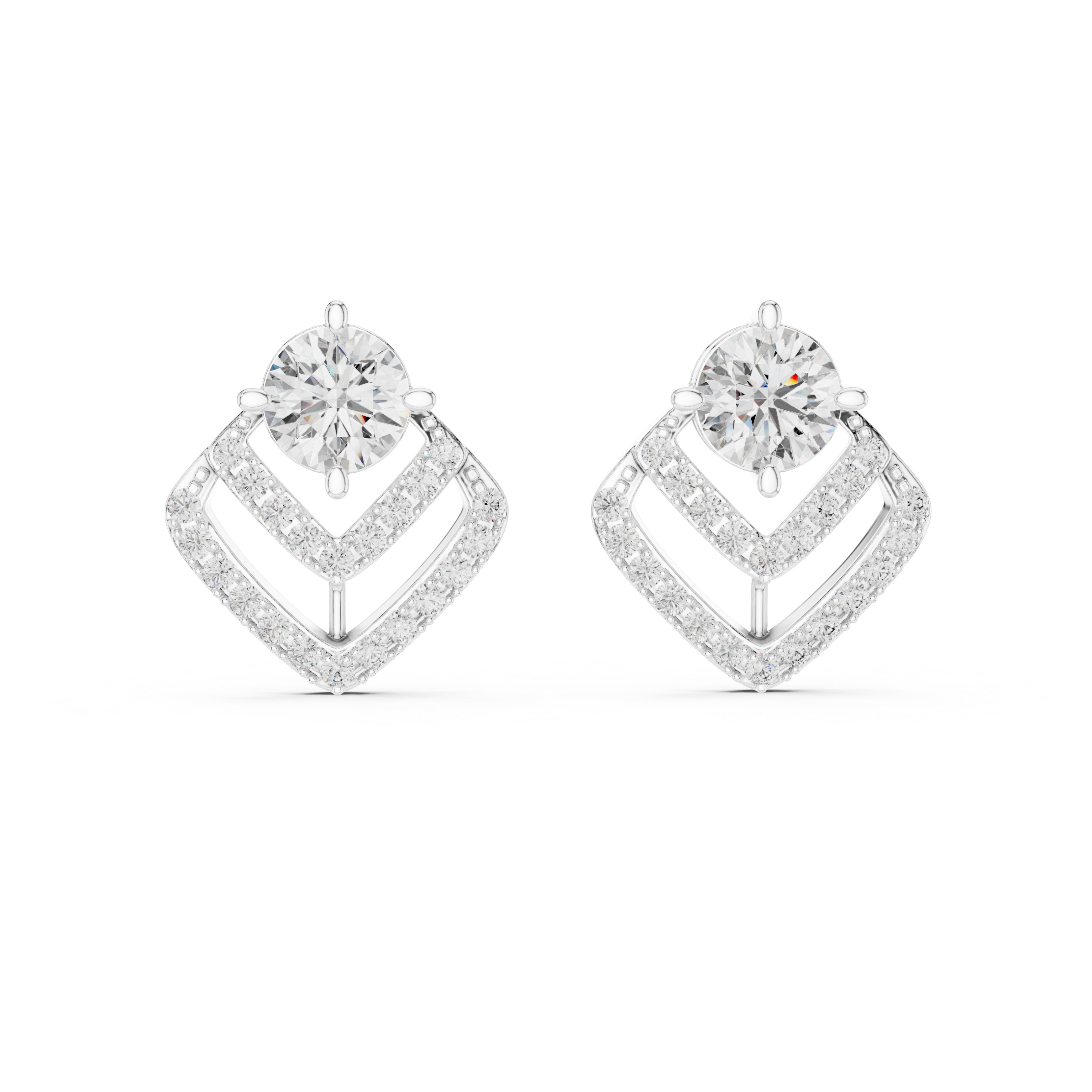 Radiant Chevron Stud Earrings Design - Image 6