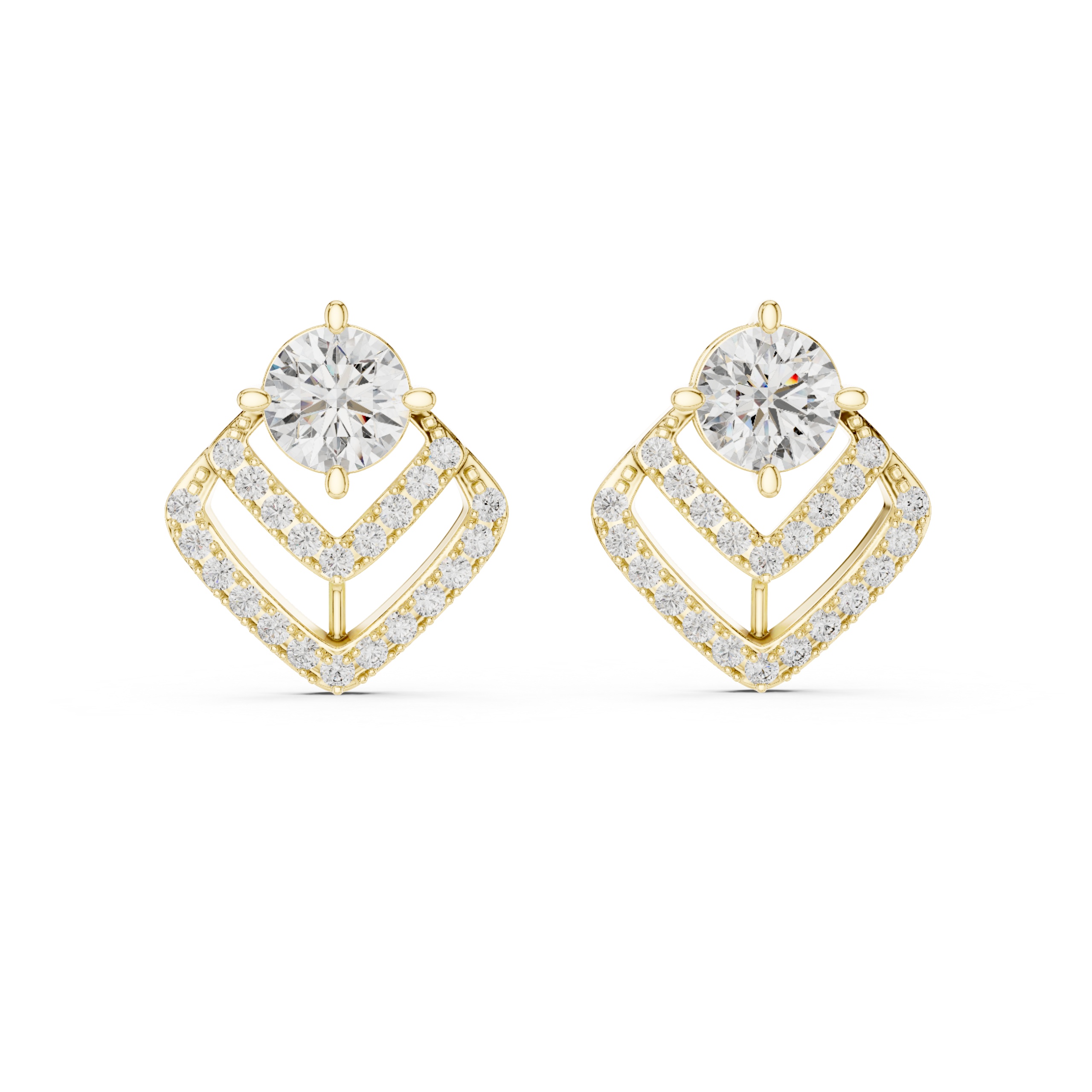 Radiant Chevron Stud Earrings Design - Image 9