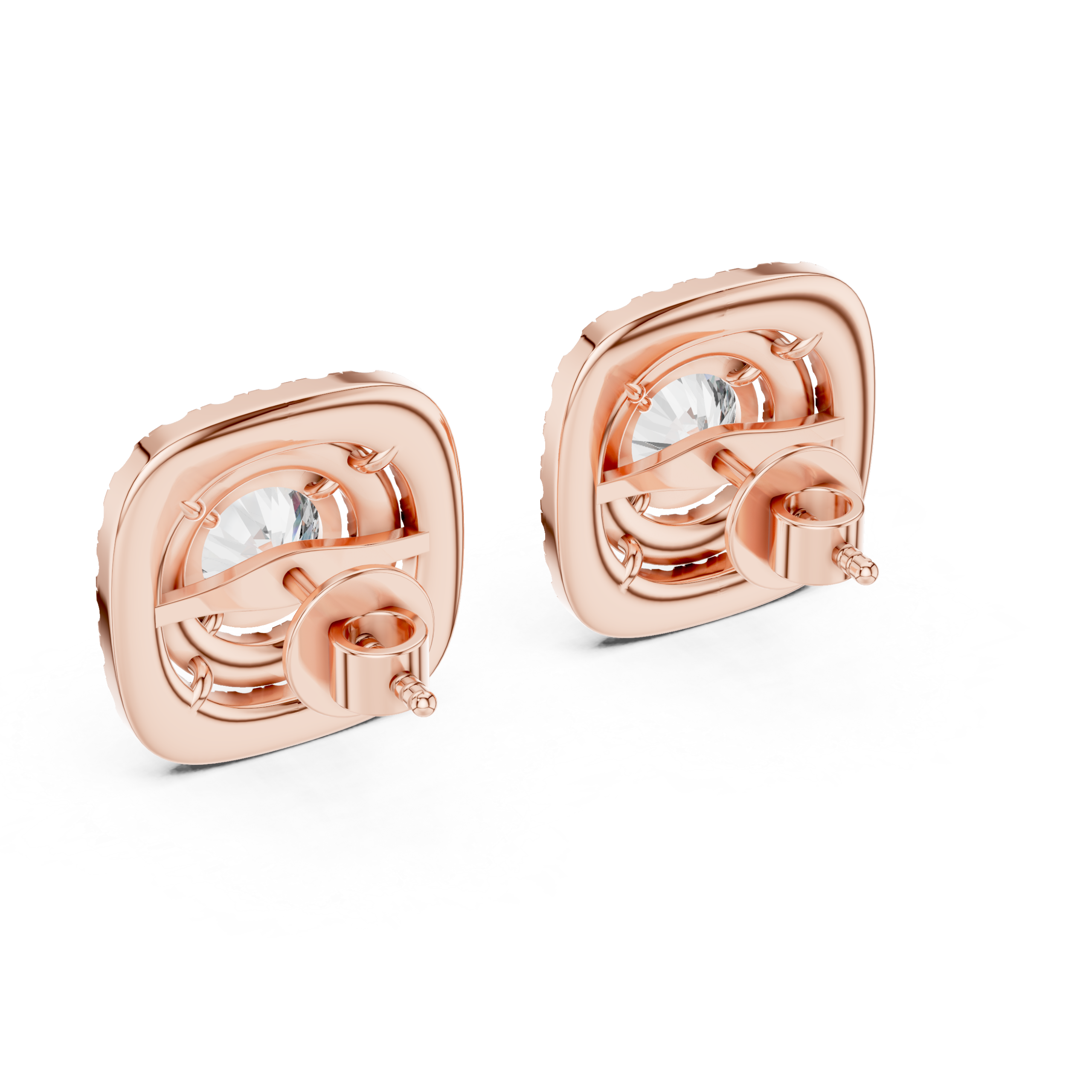 Royal Halo Stud Earrings Design - Image 3