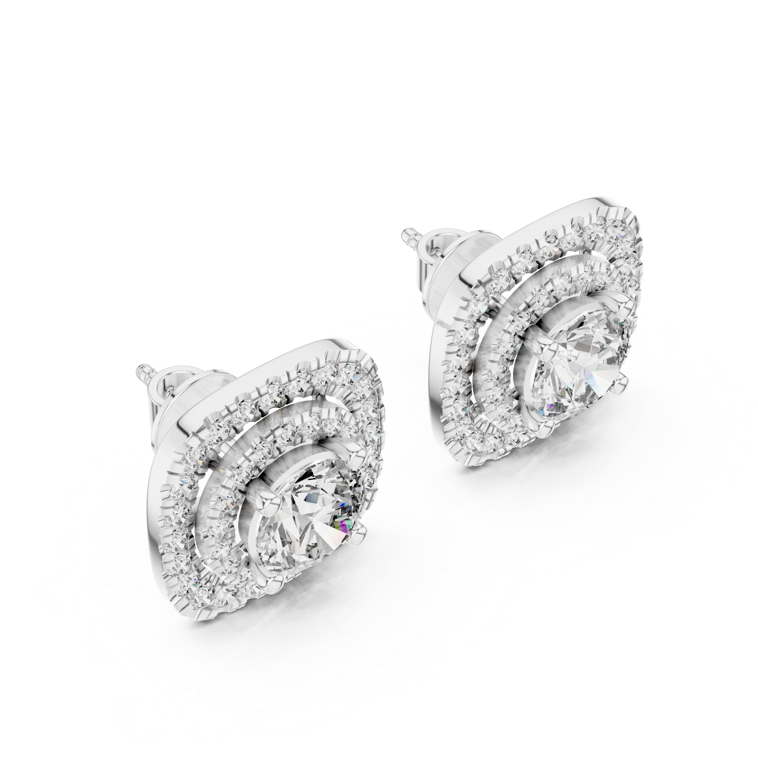 Royal Halo Stud Earrings Design - Image 4