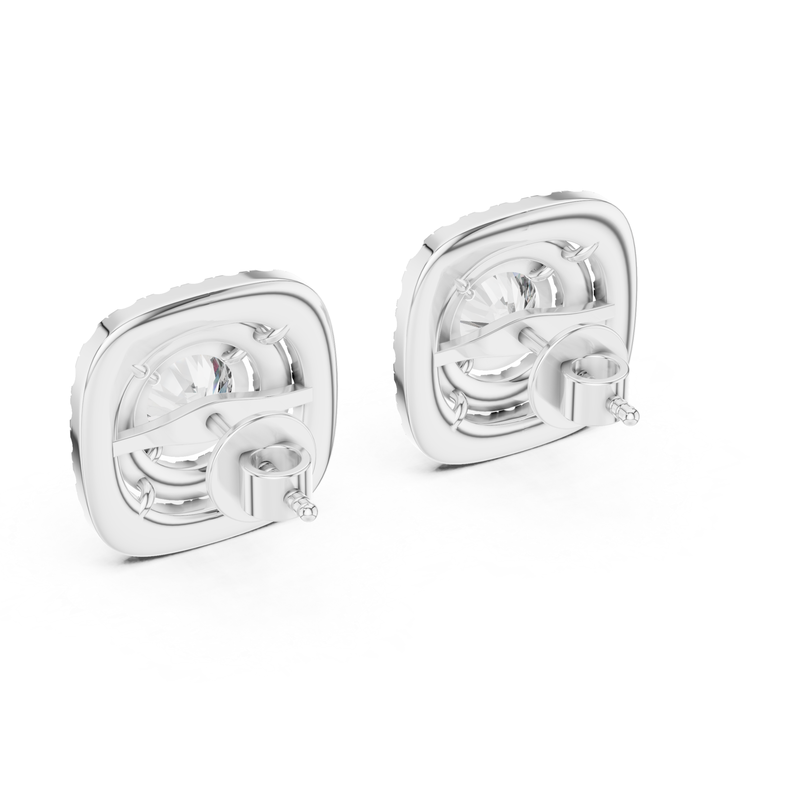 Royal Halo Stud Earrings Design - Image 5