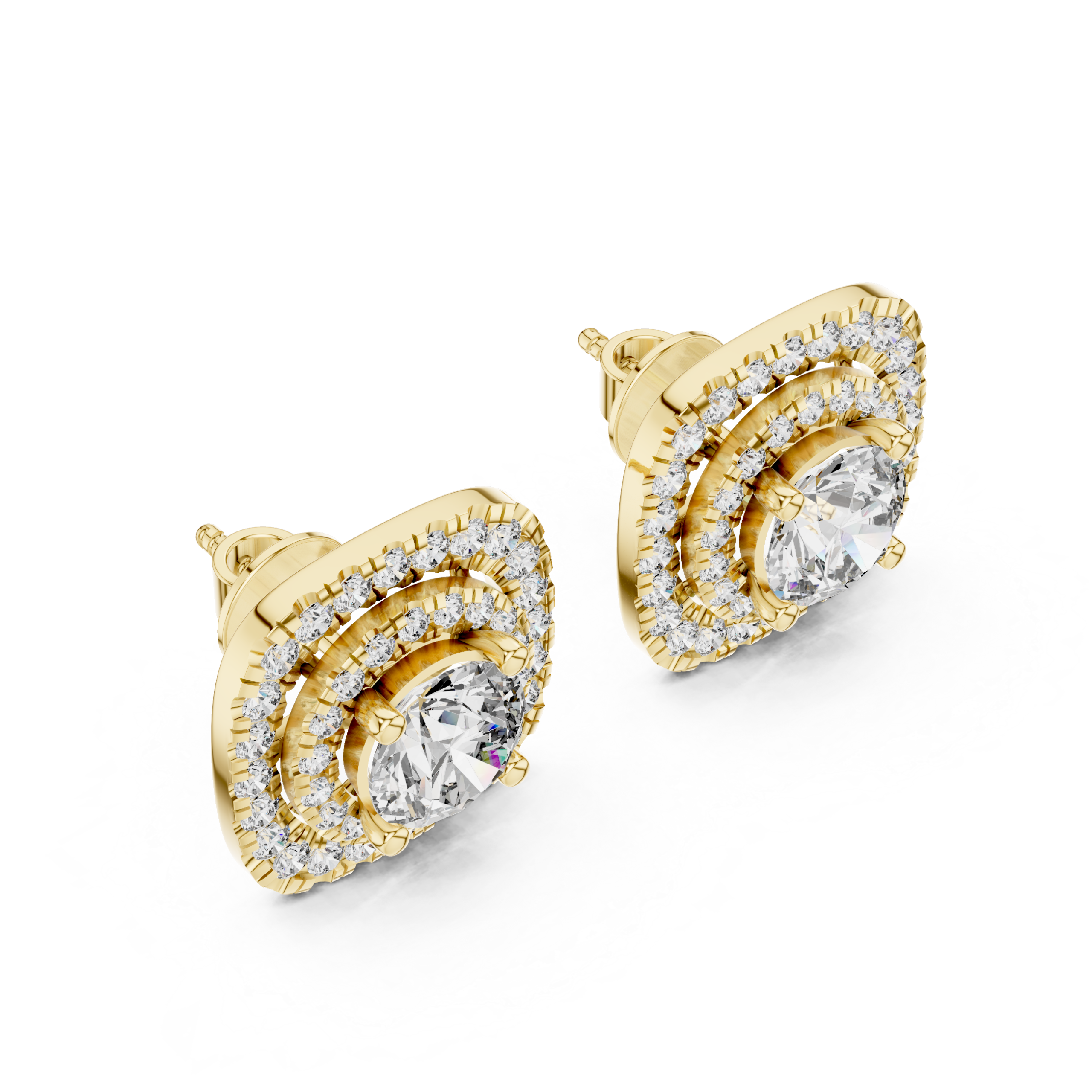 Royal Halo Stud Earrings Design - Image 7