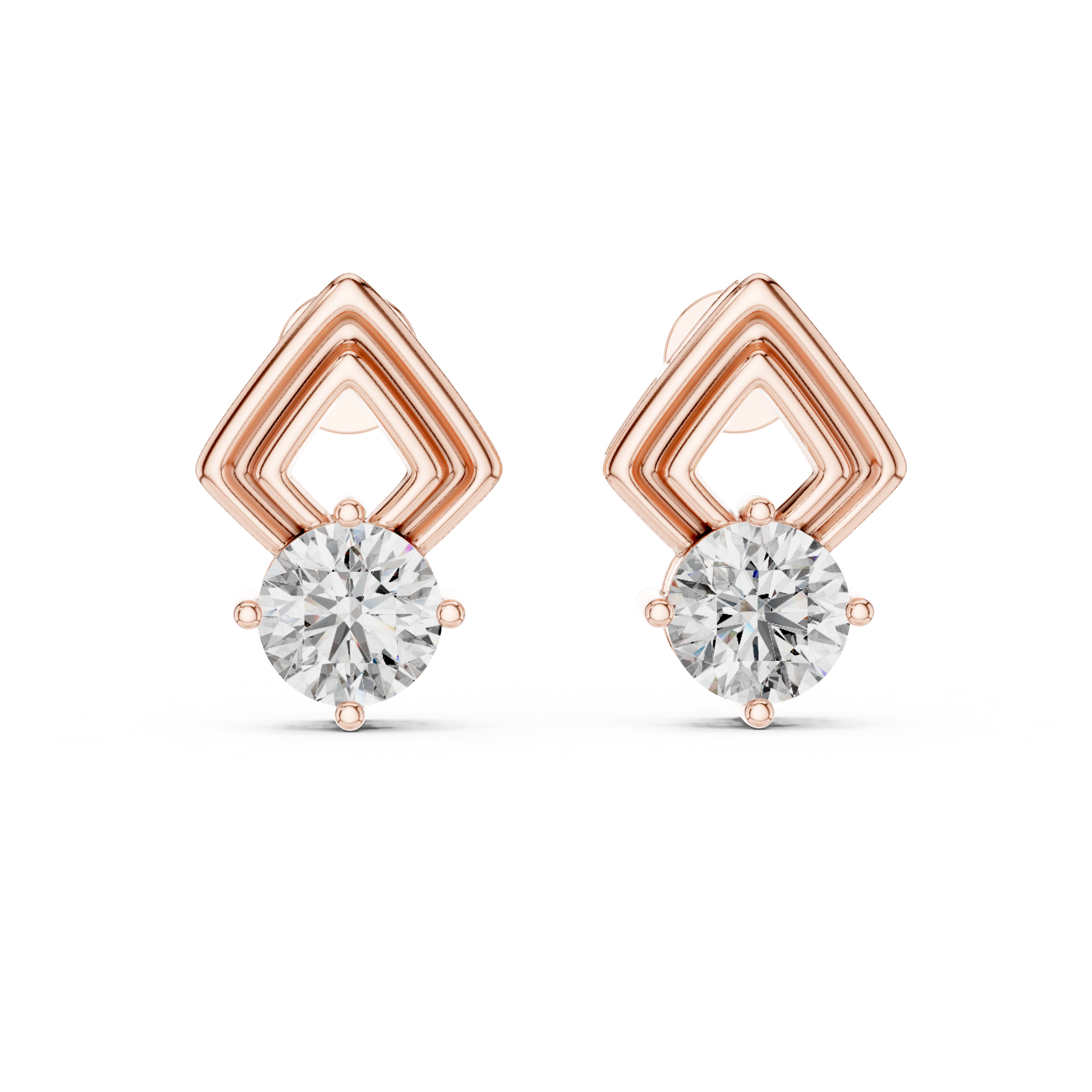 Golden Prism Stud Earrings Design - Image 2