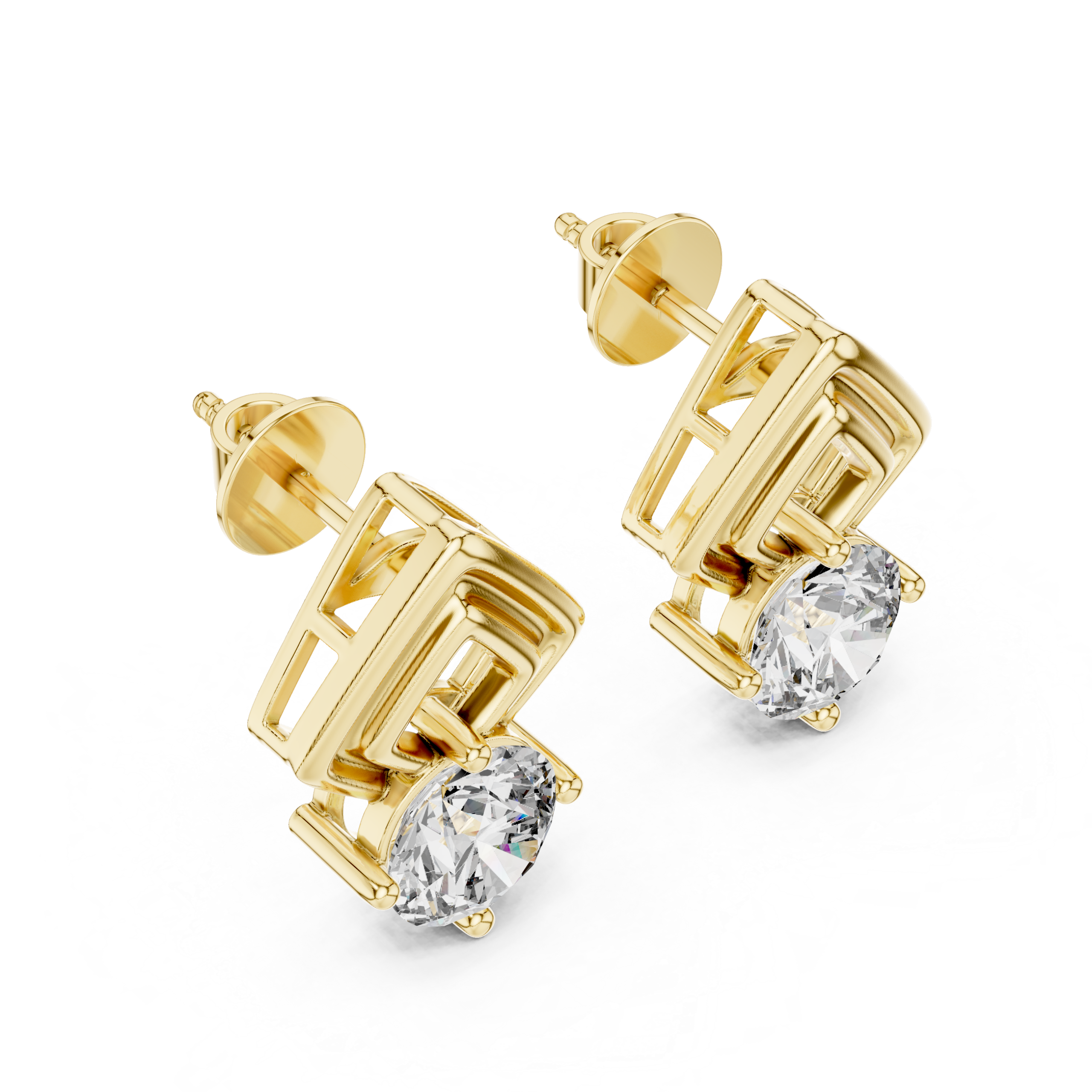 Golden Prism Stud Earrings Design - Image 8