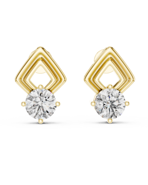 Golden Prism Stud Earrings Design