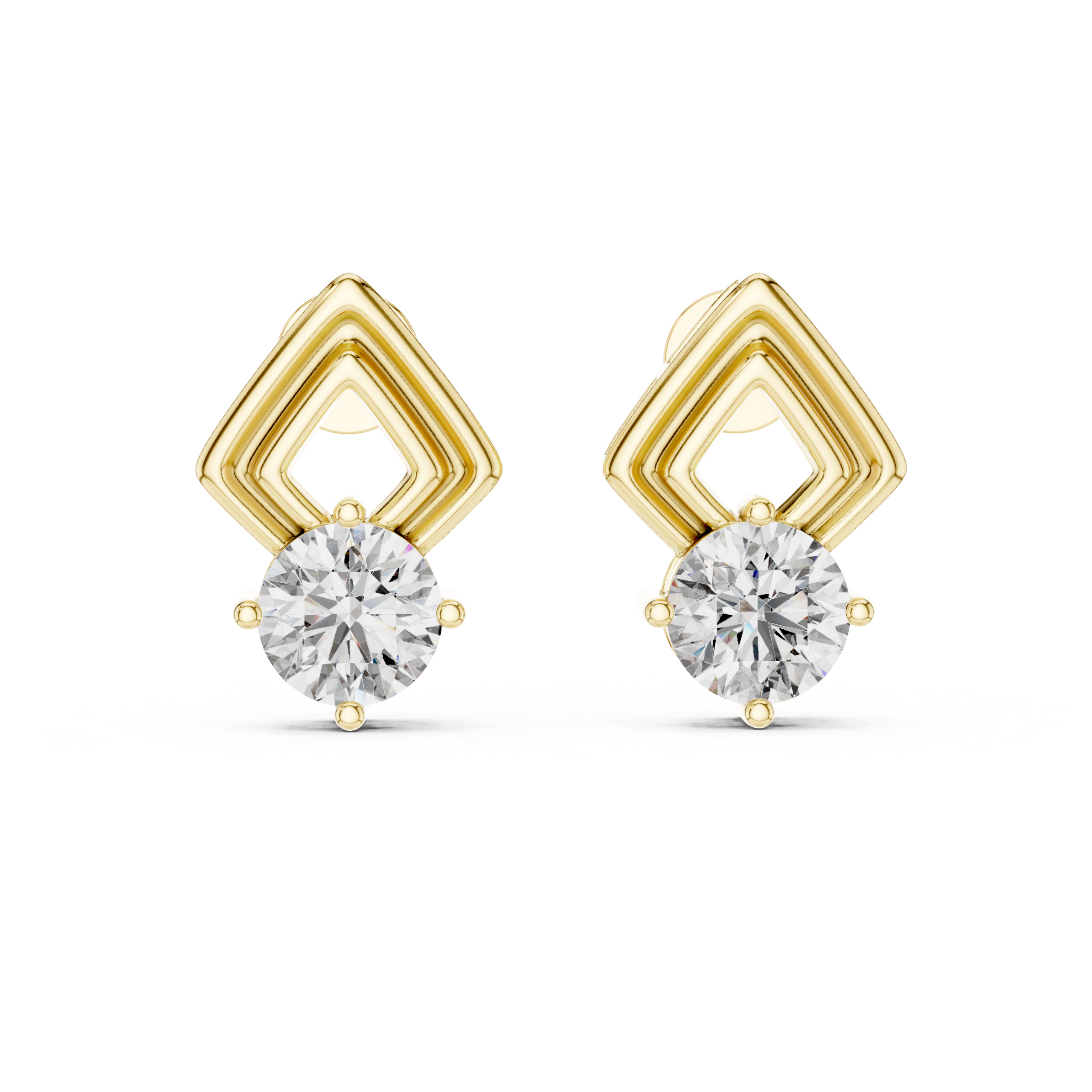 Golden Prism Stud Earrings Design