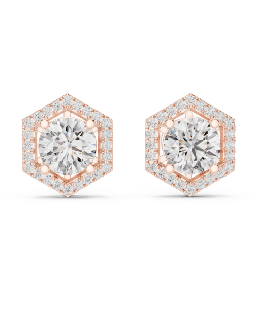 Hexa Halo Stud Earrings Design