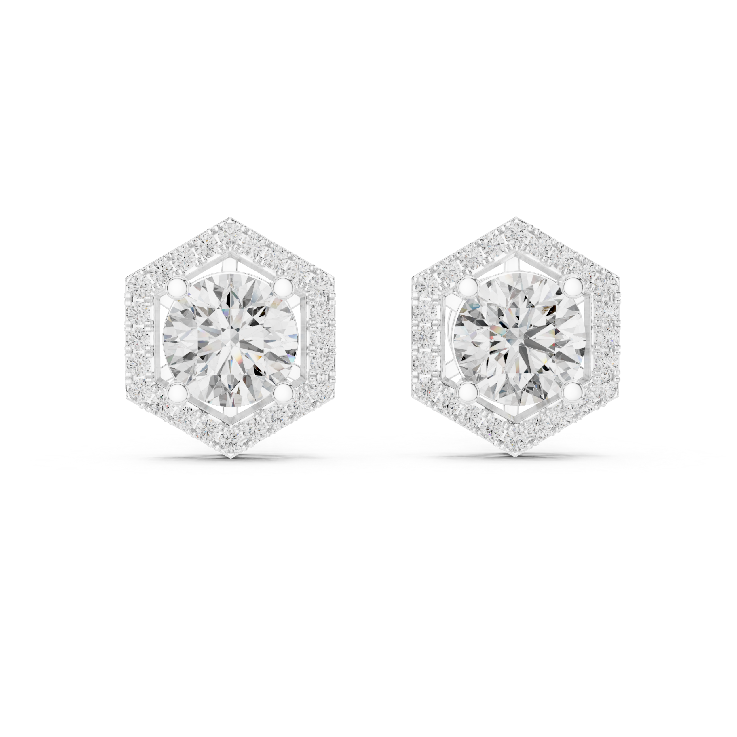 Hexa Halo Stud Earrings Design - Image 6