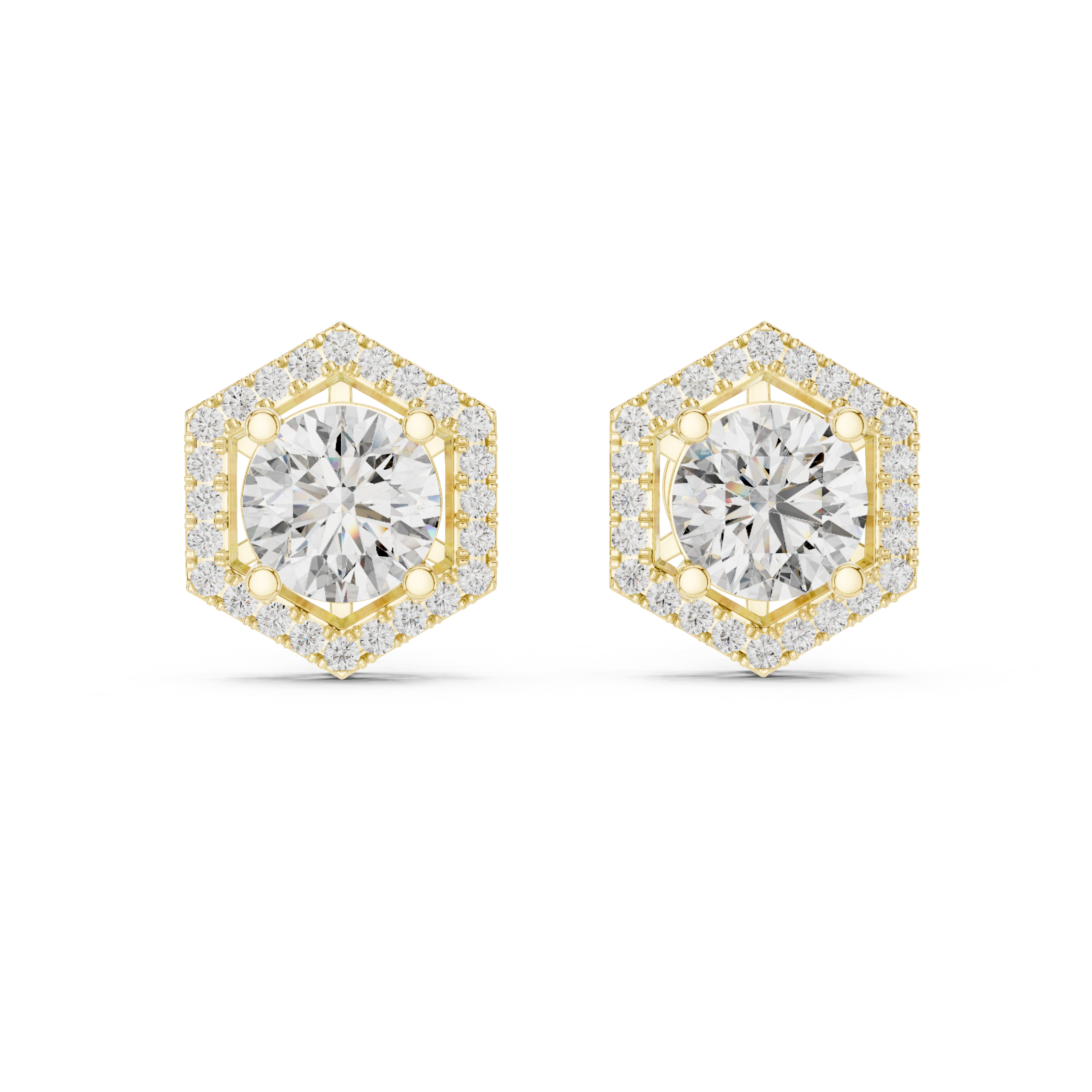 Hexa Halo Stud Earrings Design - Image 9