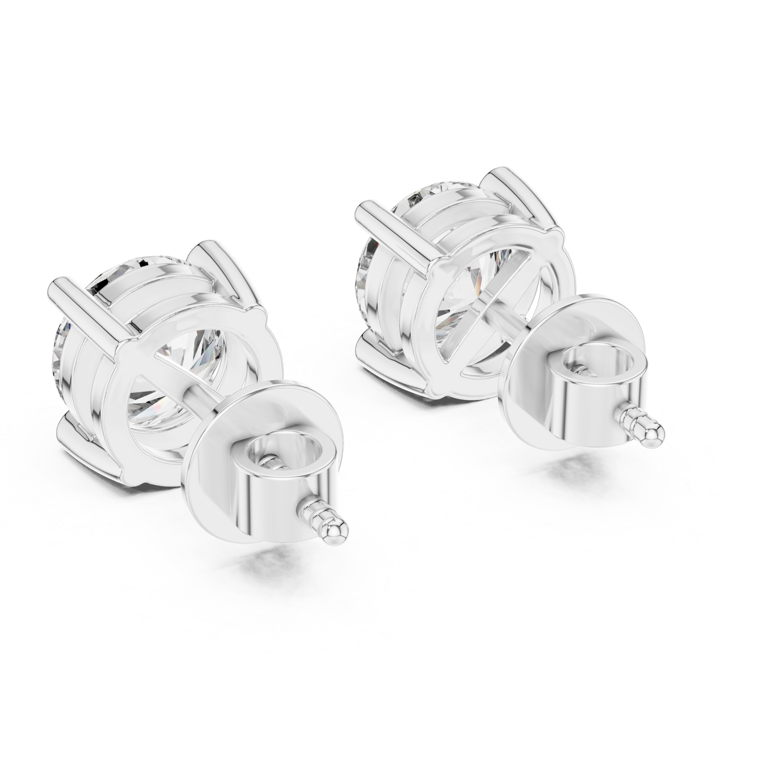 Classic Solitaire Diamond Stud Earrings Design - Image 6
