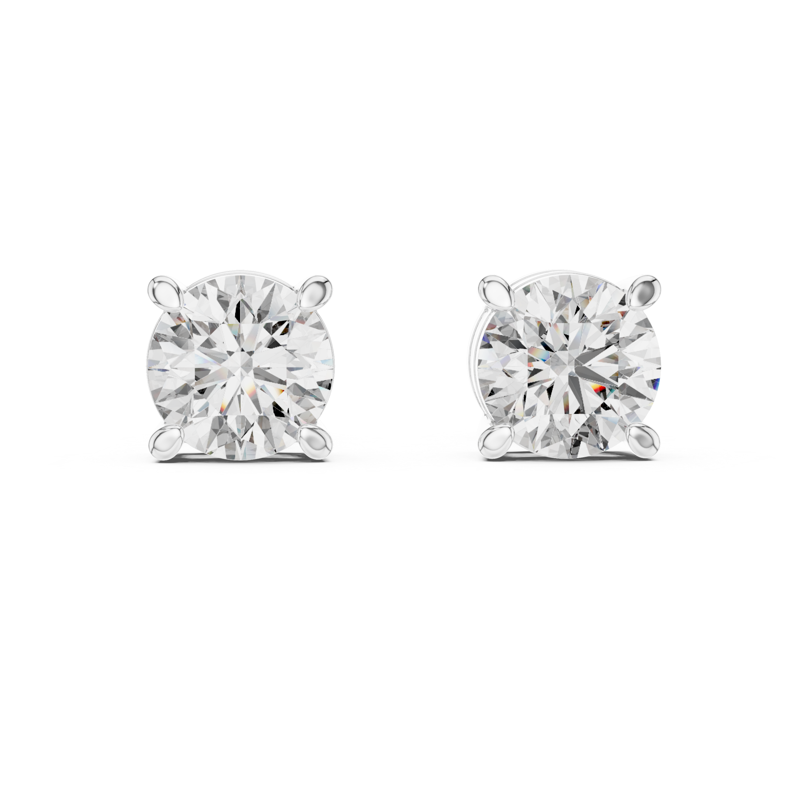 Classic Solitaire Diamond Stud Earrings Design - Image 7