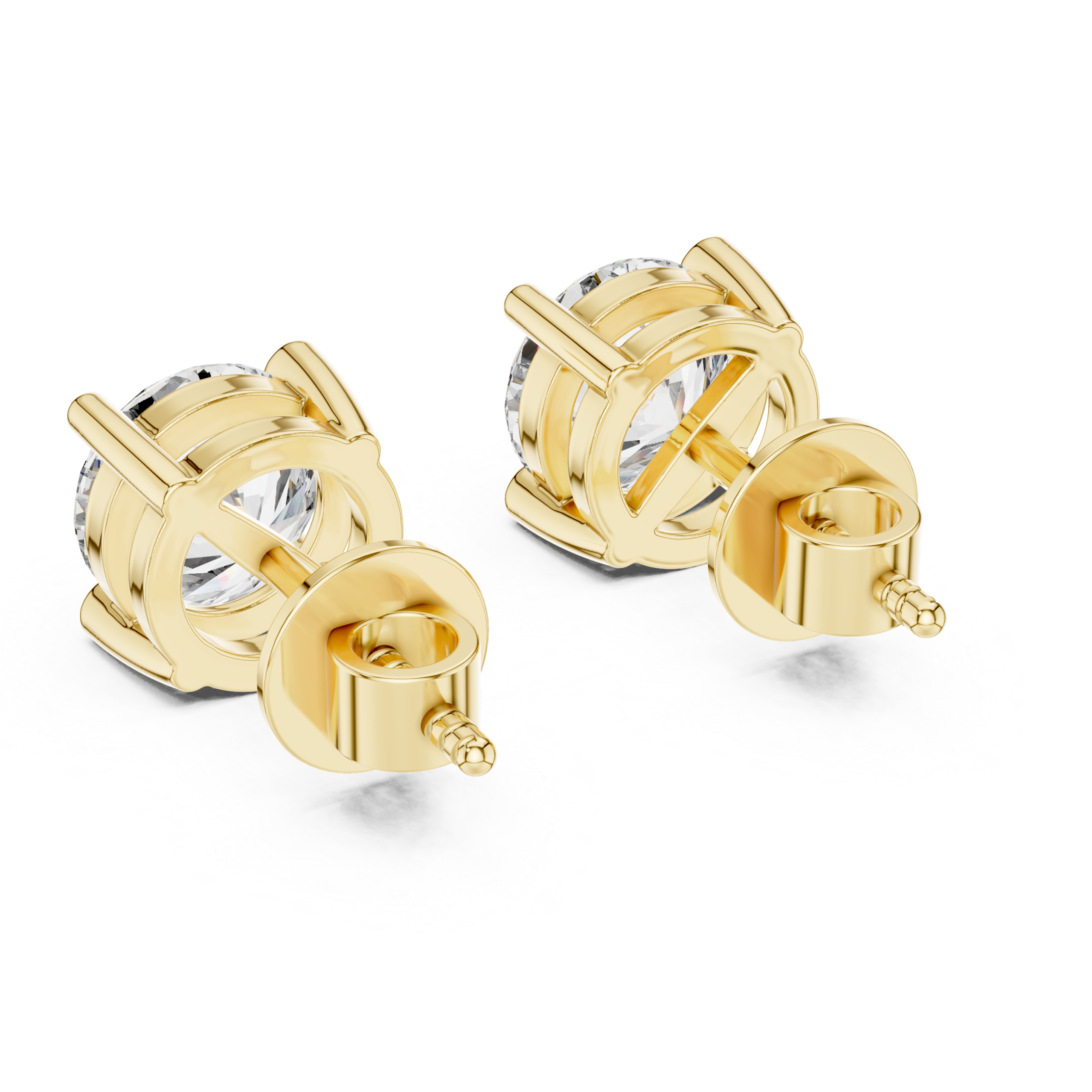 Classic Solitaire Diamond Stud Earrings Design - Image 9