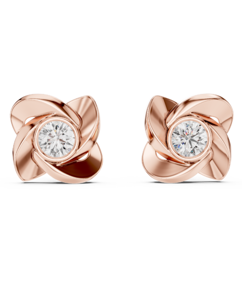 Rose Petal Bloom Stud Earrings Design