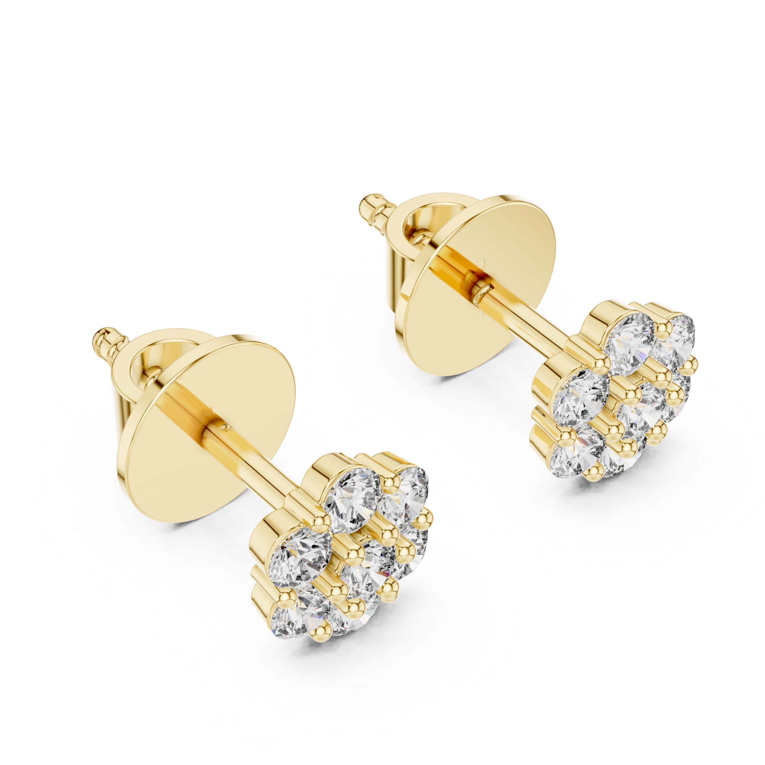 Floral Cluster Diamond Stud Earrings Design - Image 8
