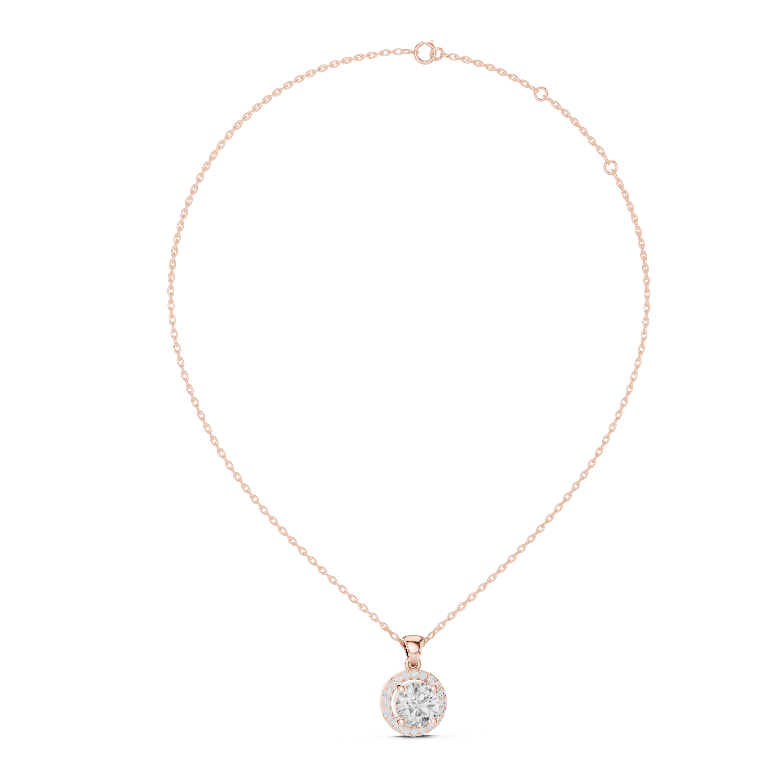 Halo Solitaire Diamond Pendant