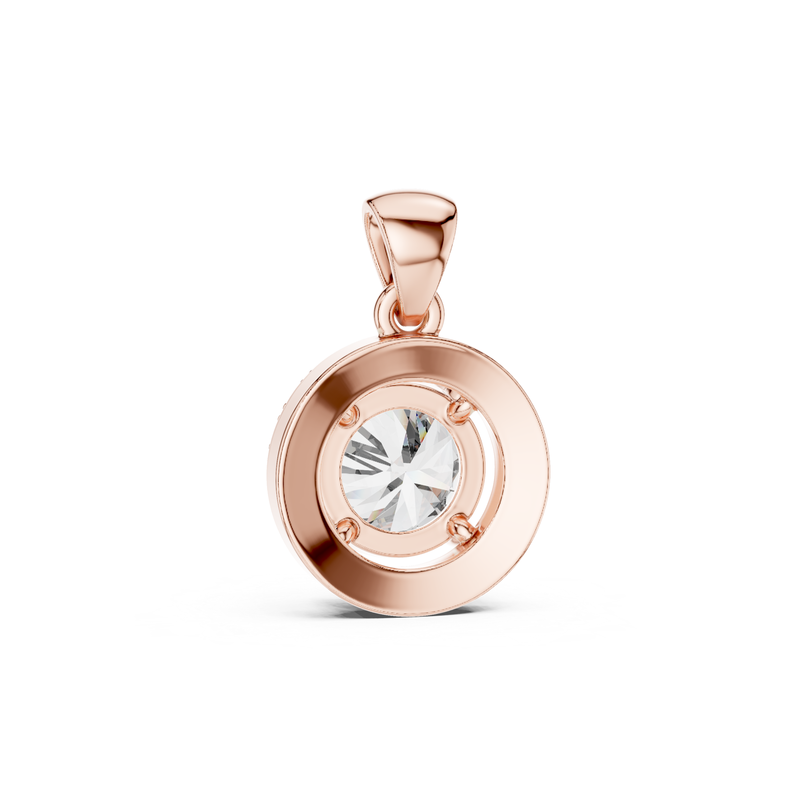 Halo Solitaire Diamond Pendant - Image 4