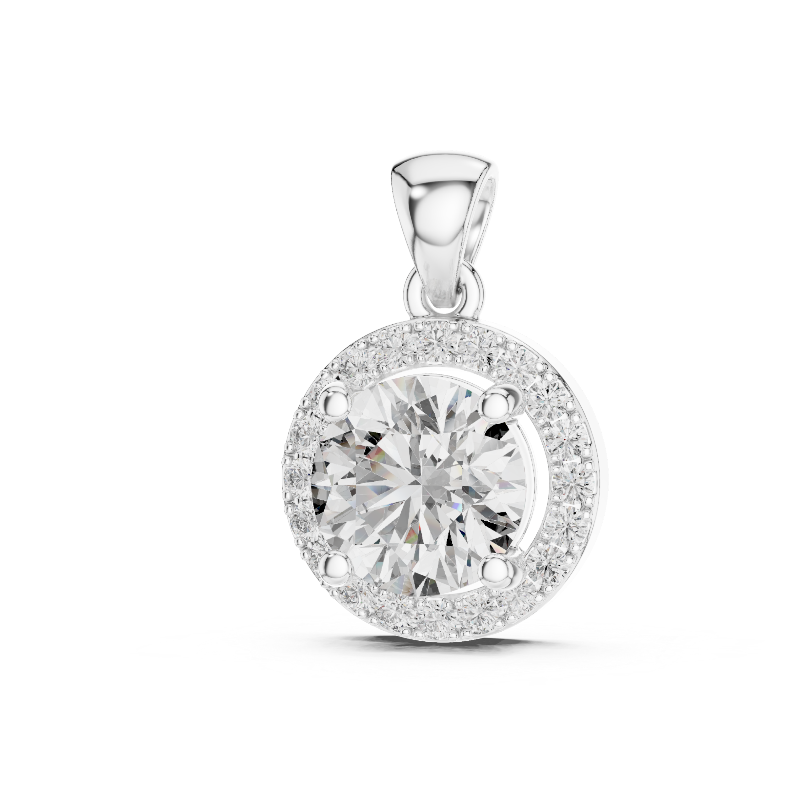 Halo Solitaire Diamond Pendant - Image 6