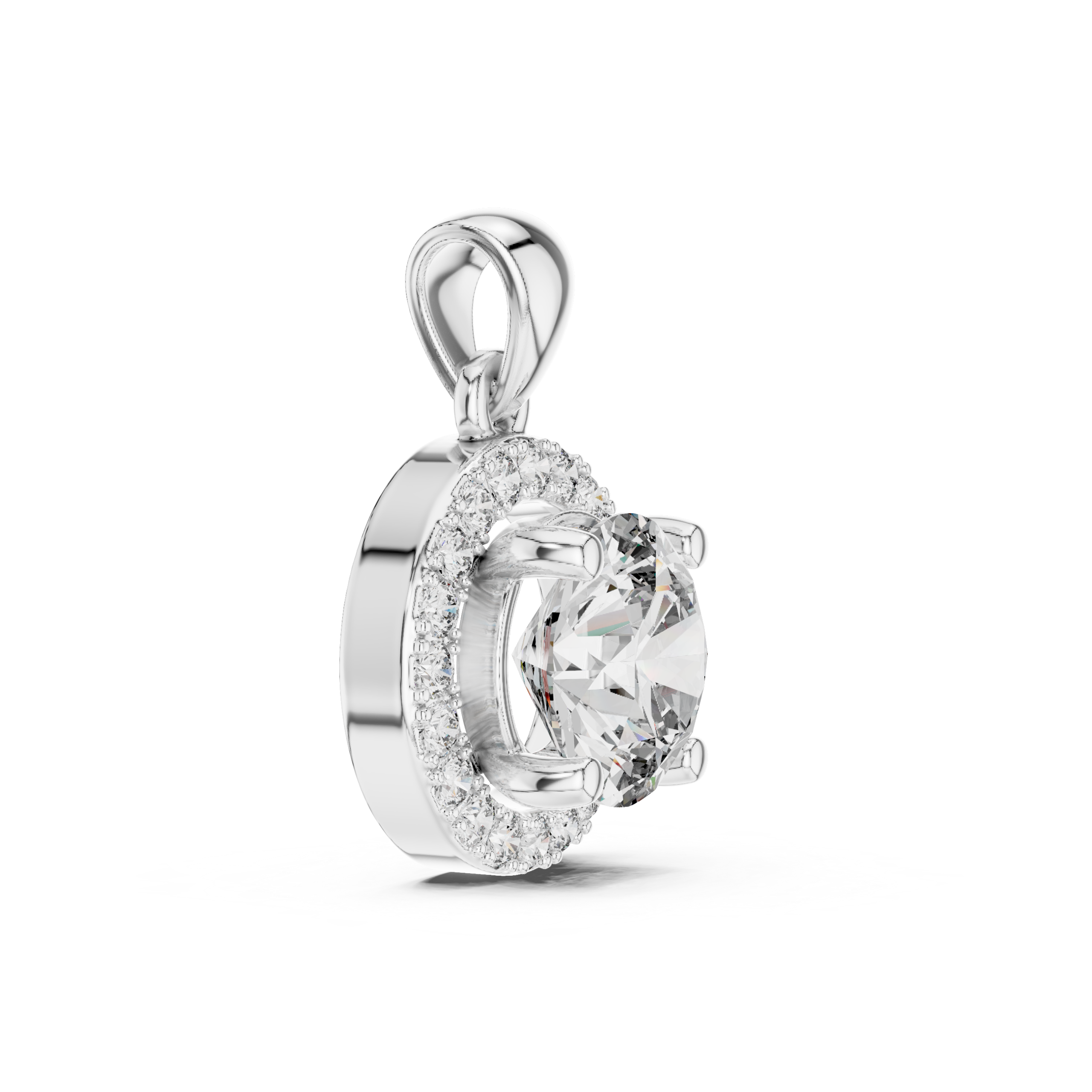 Halo Solitaire Diamond Pendant - Image 7
