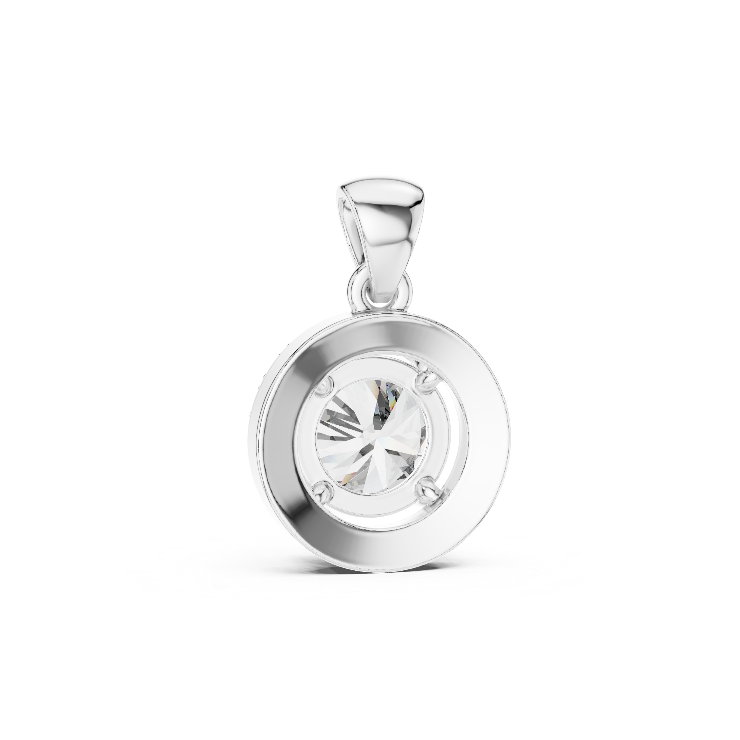 Halo Solitaire Diamond Pendant - Image 8