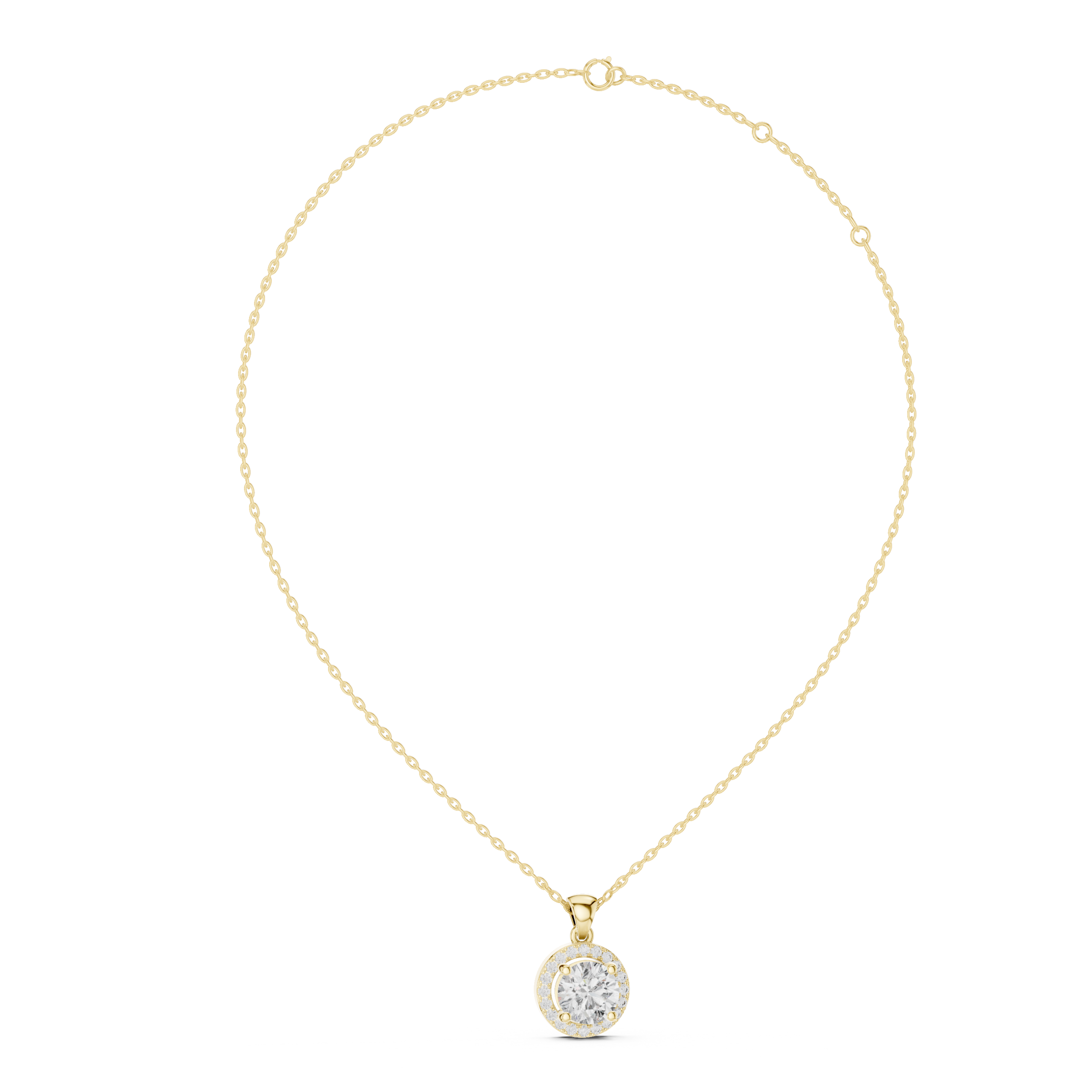 Halo Solitaire Diamond Pendant - Image 9