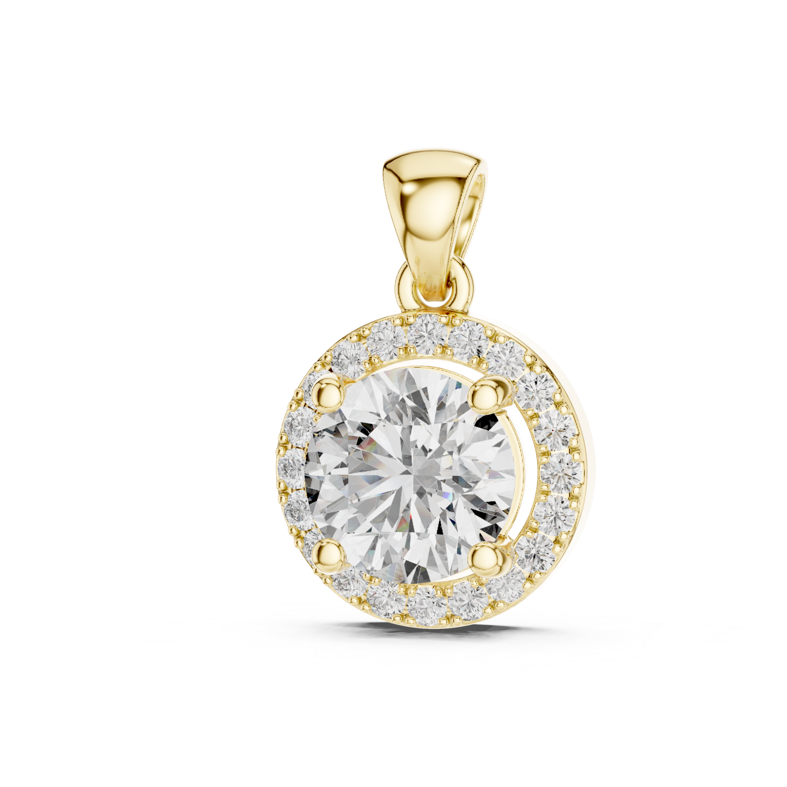 Halo Solitaire Diamond Pendant - Image 10