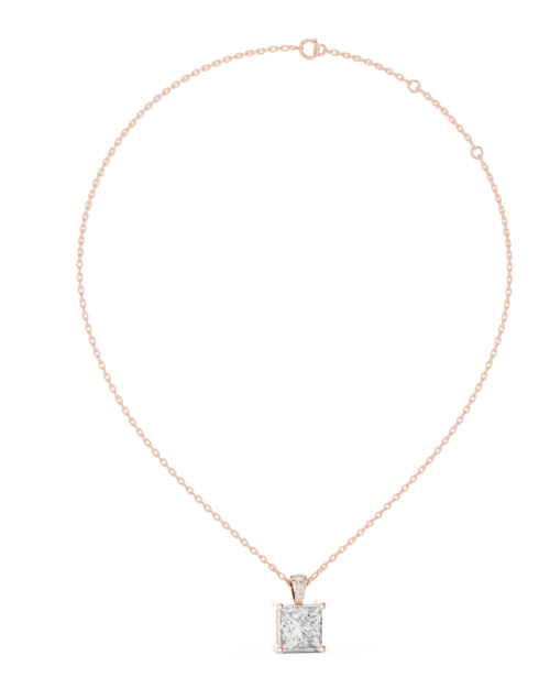 Royal Princess Cut Diamond Pendant