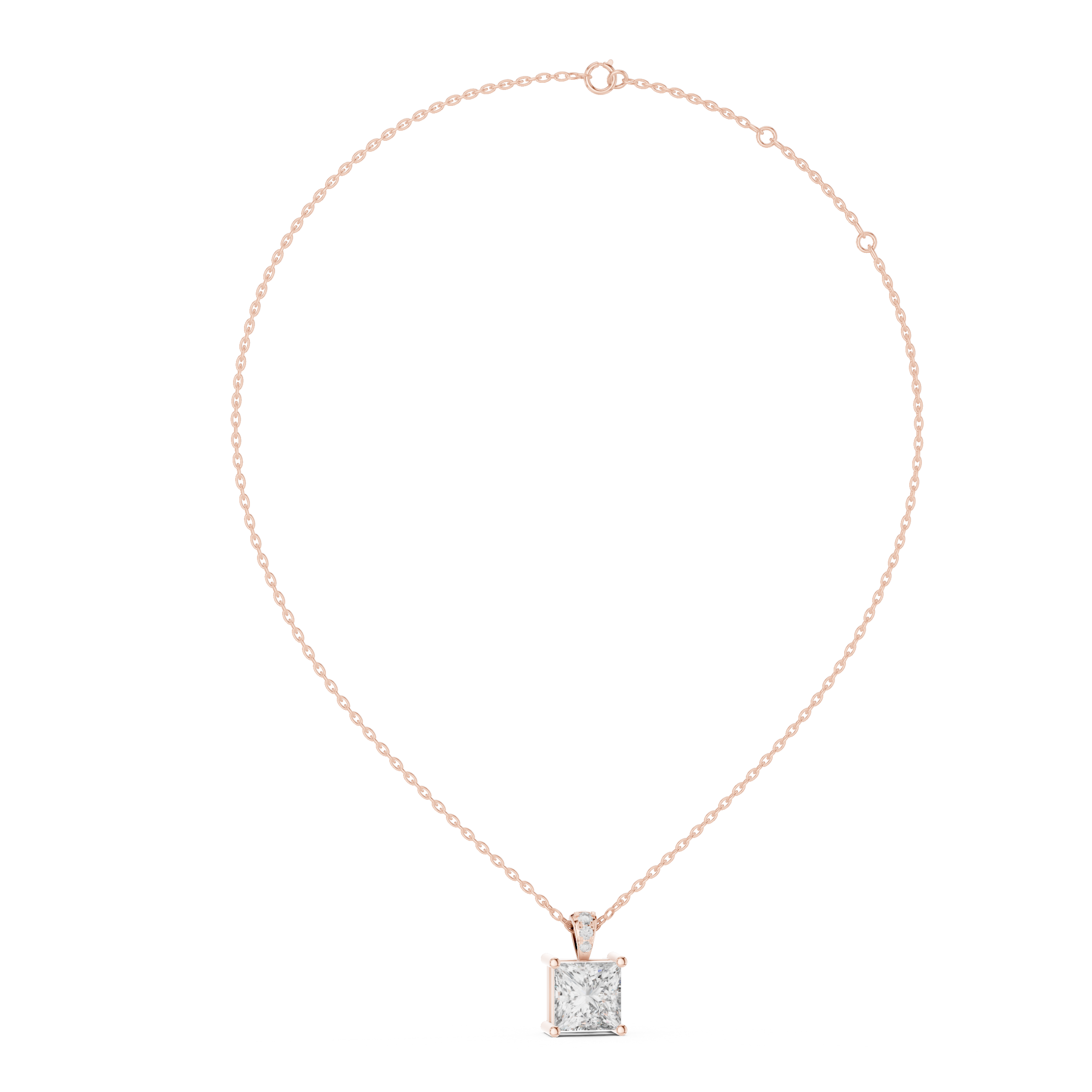 Royal Princess Cut Diamond Pendant