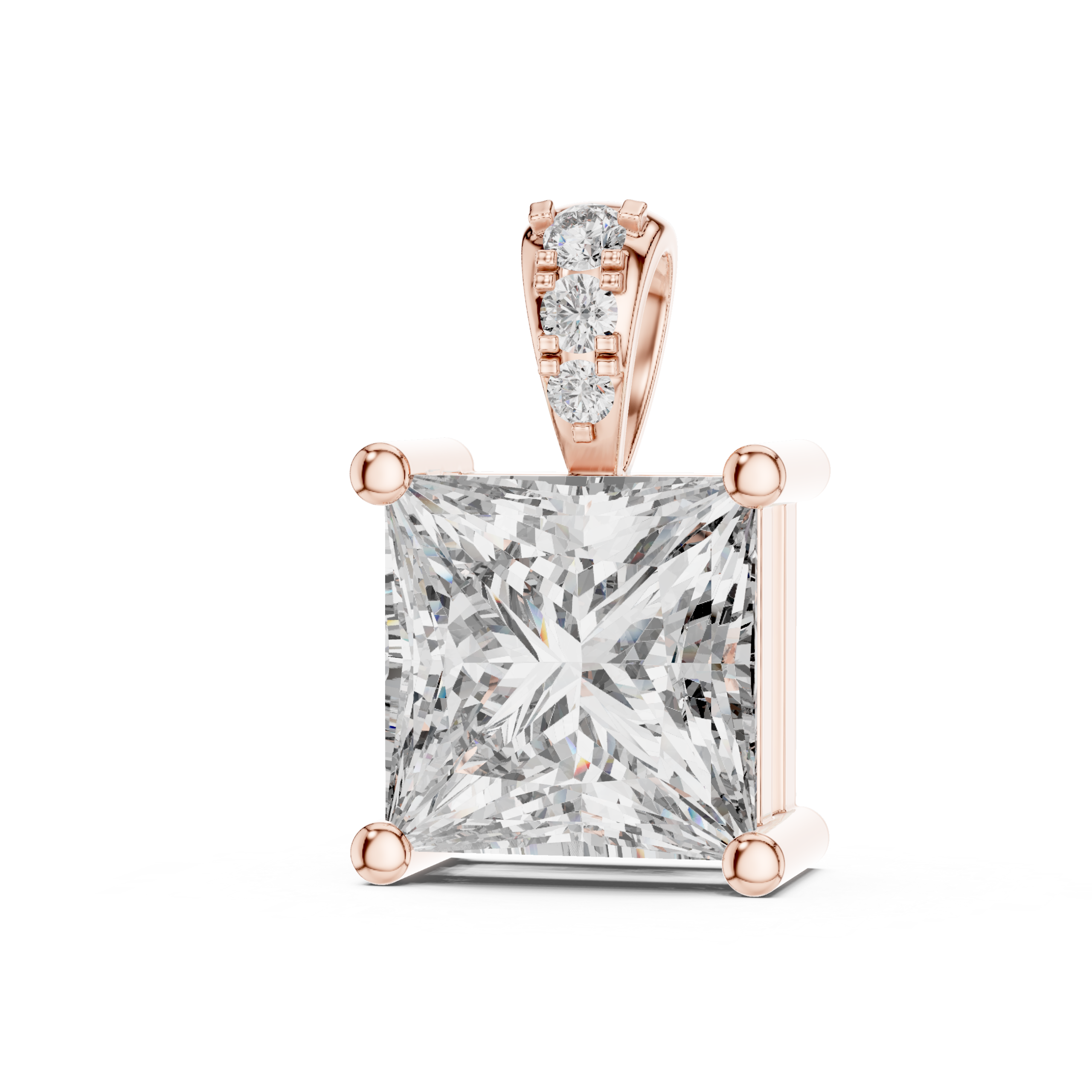 Royal Princess Cut Diamond Pendant - Image 2