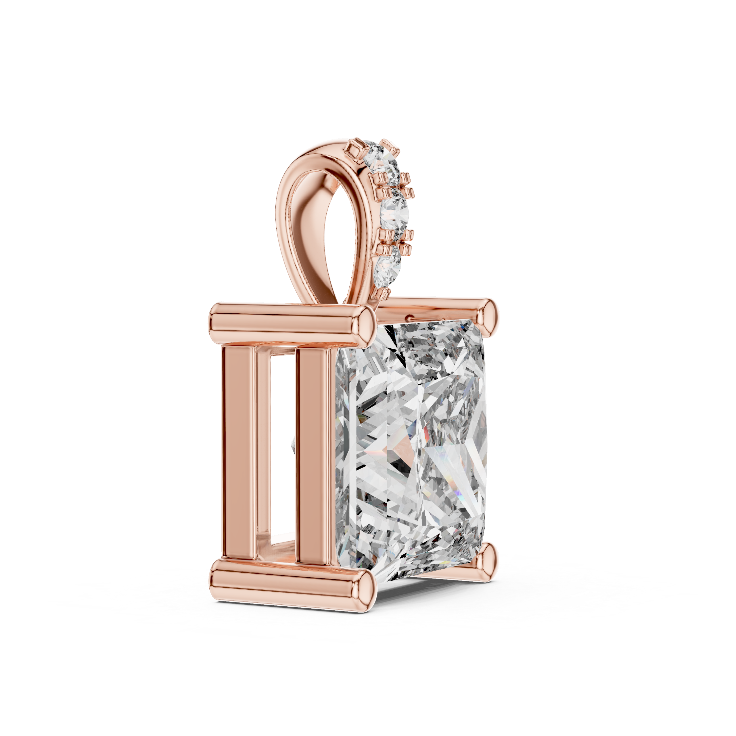 Royal Princess Cut Diamond Pendant - Image 3