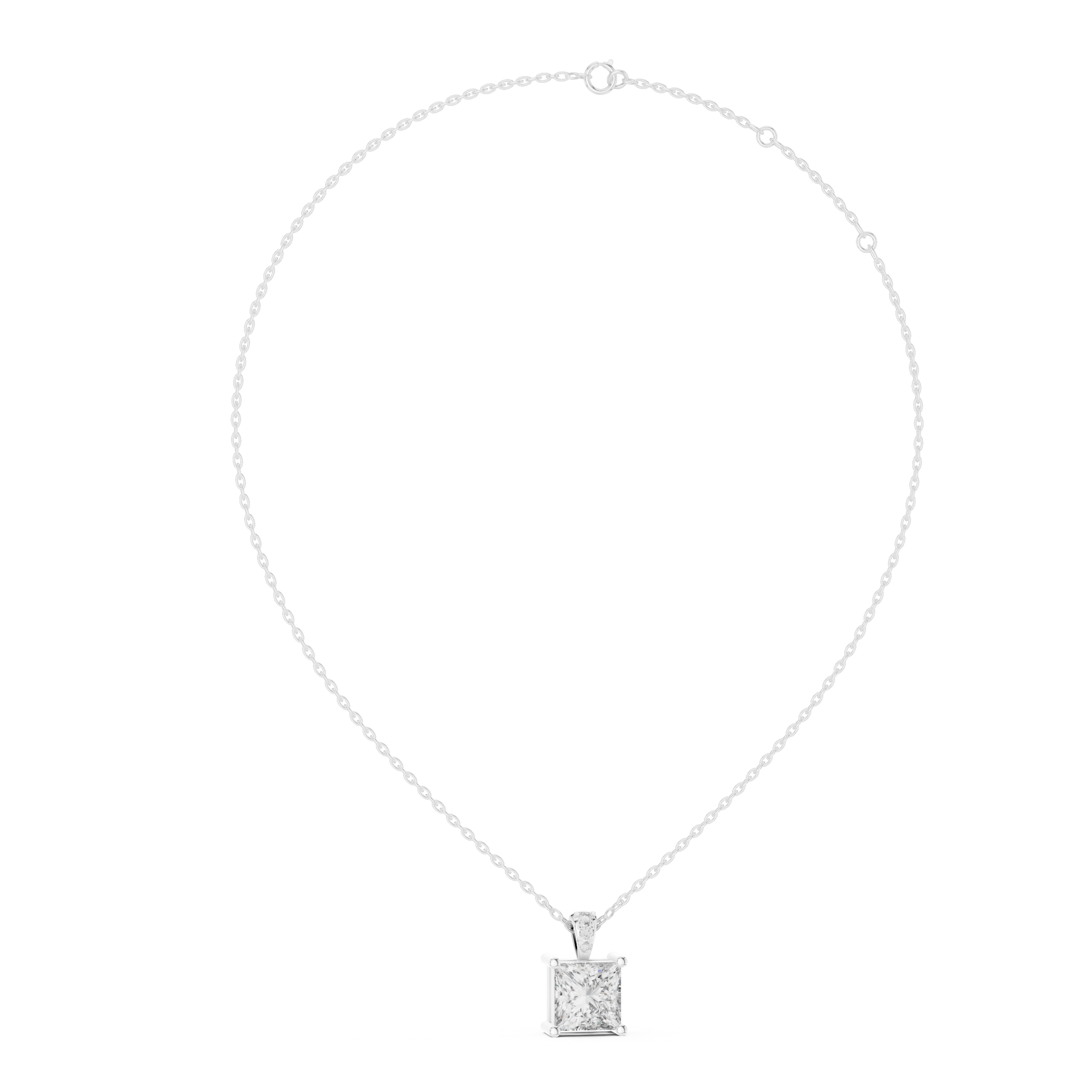 Royal Princess Cut Diamond Pendant - Image 5