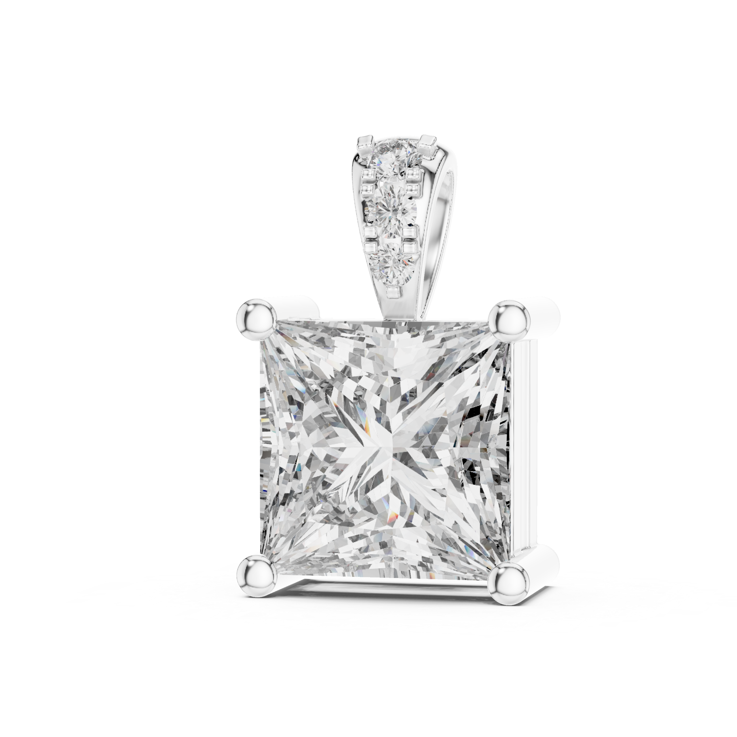 Royal Princess Cut Diamond Pendant - Image 6