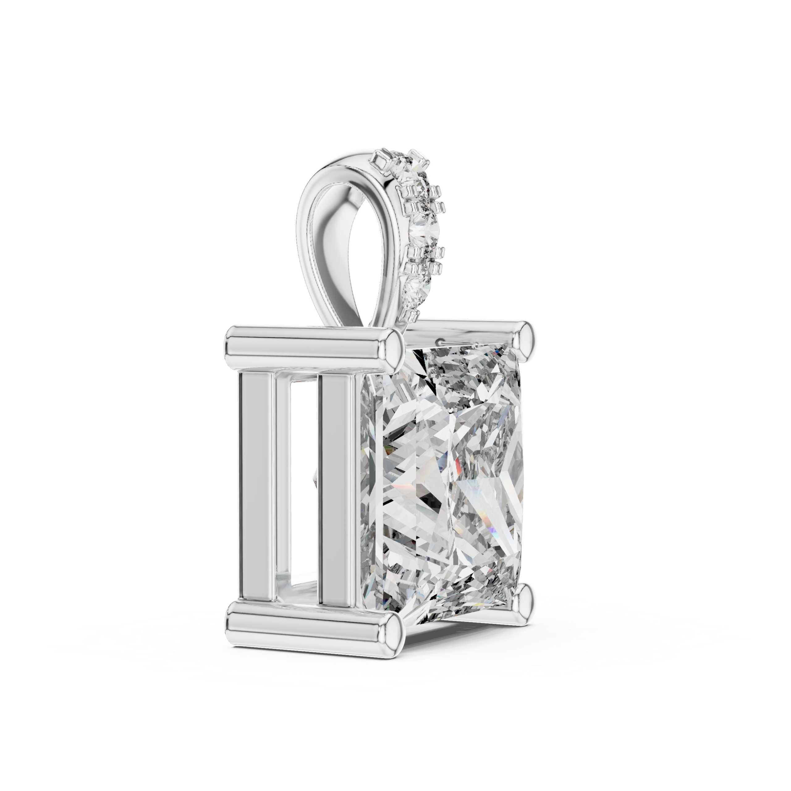 Royal Princess Cut Diamond Pendant - Image 7