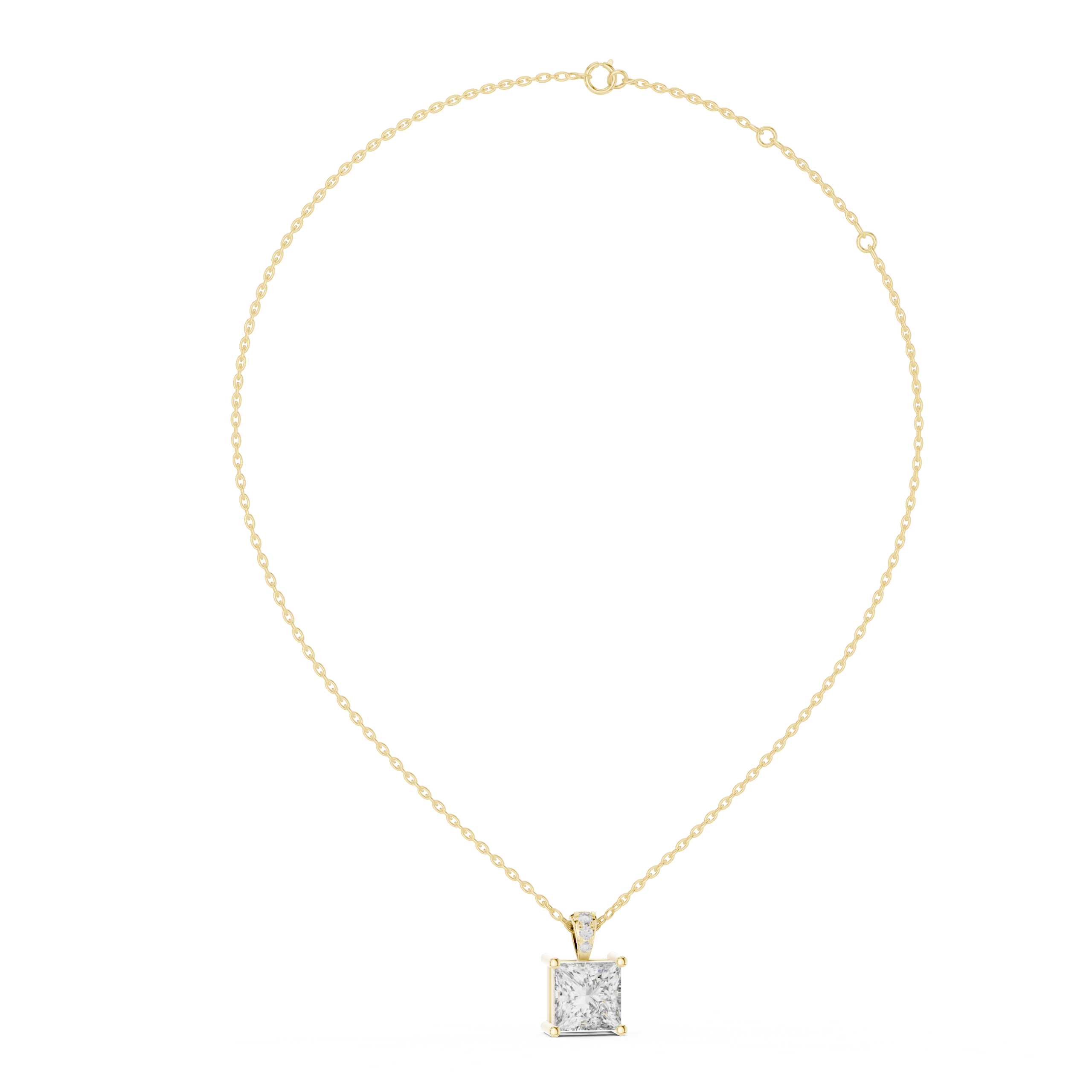 Royal Princess Cut Diamond Pendant - Image 9