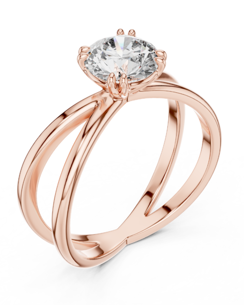 Open Split Solitaire Ring Design