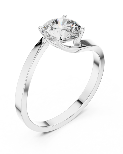 Twisted Bypass Solitaire Ring Design