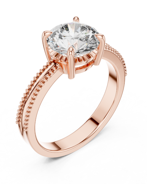 Milgrain Solitaire Ring Design